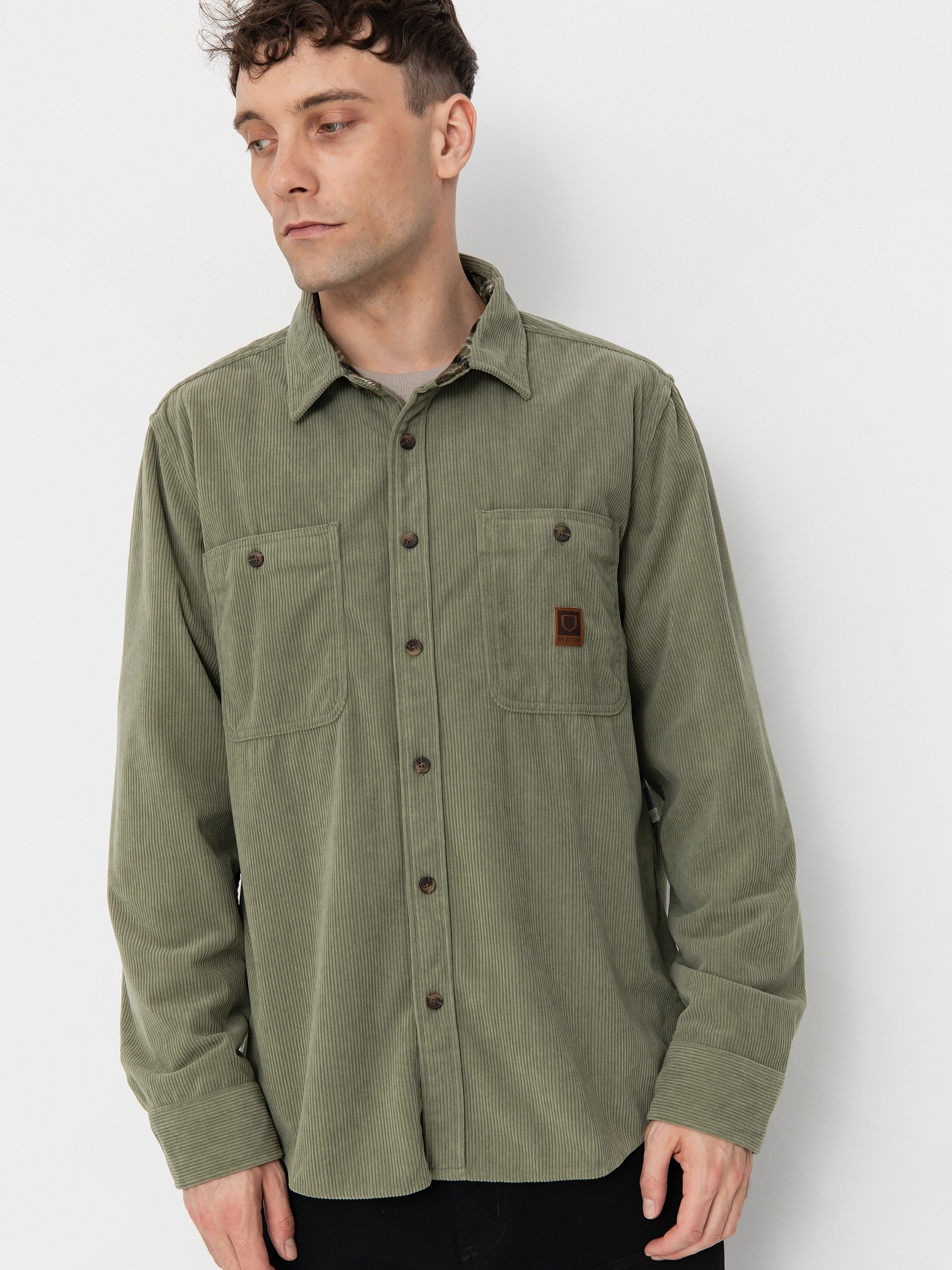 Cămașă Brixton The Field Corduroy Overshirt (military olive)