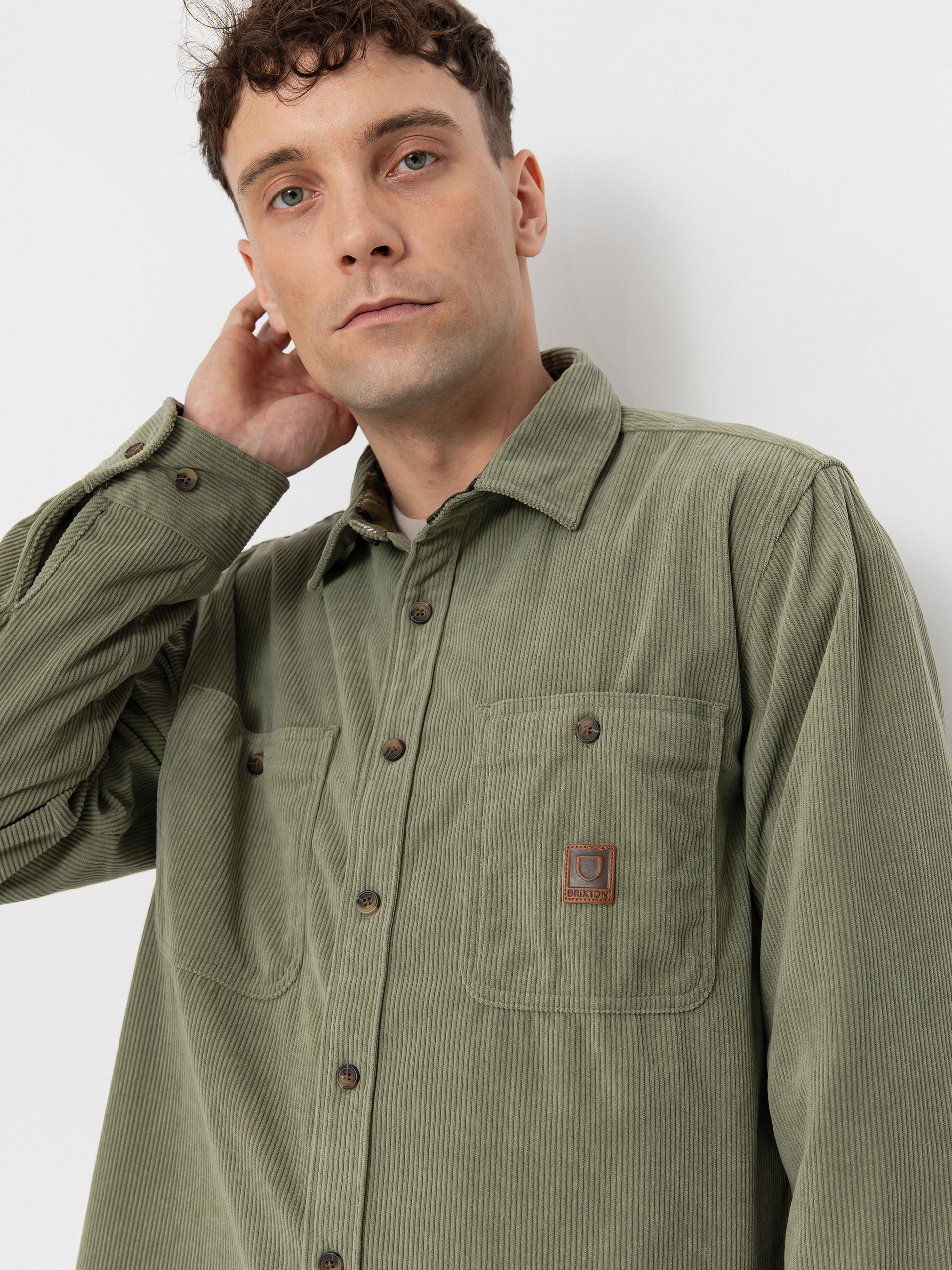 Cămașă Brixton The Field Corduroy Overshirt (military olive)
