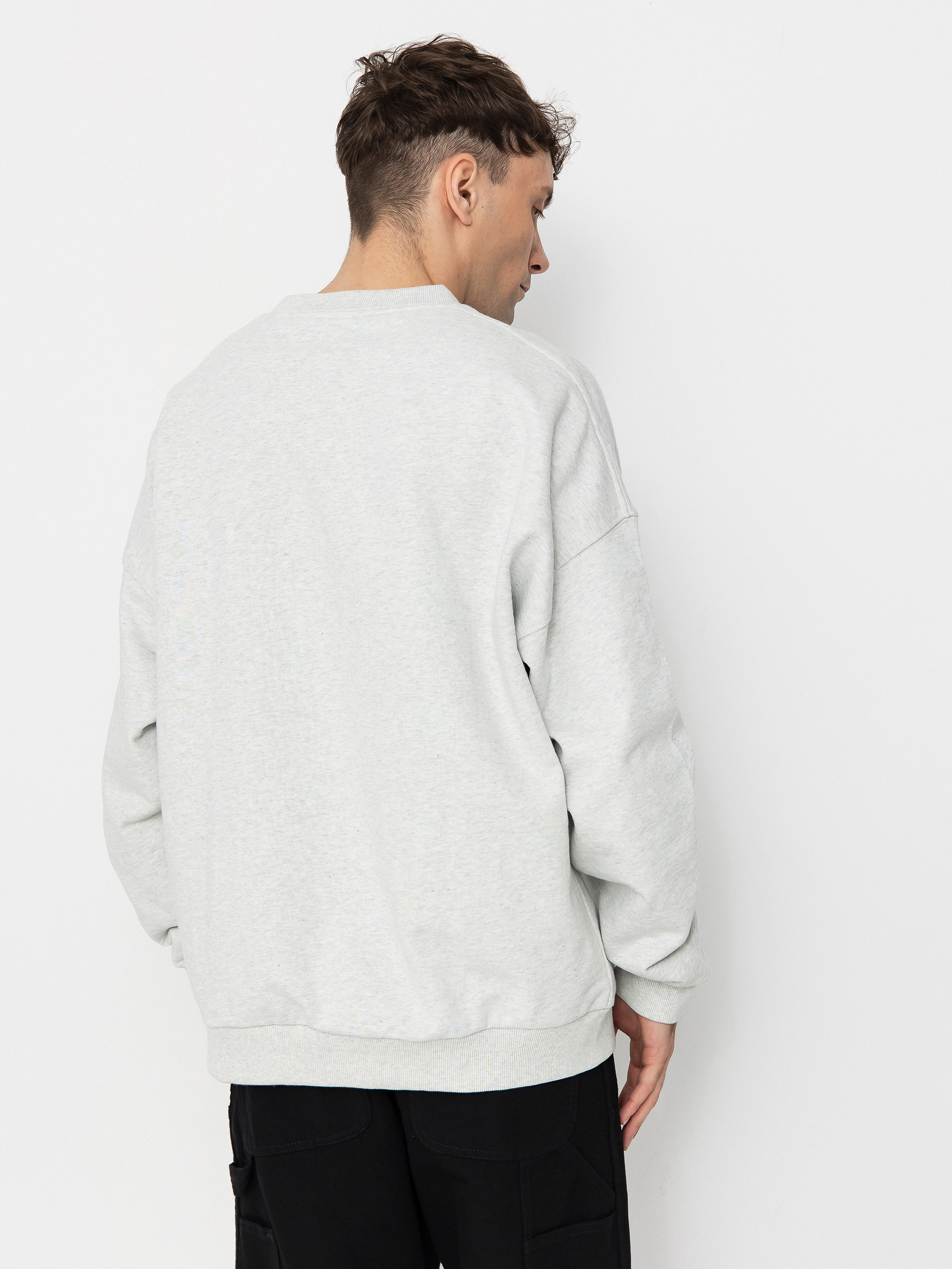 Hanorac Brixton Embroidered Heavy Weight Crew (heather grey ash)