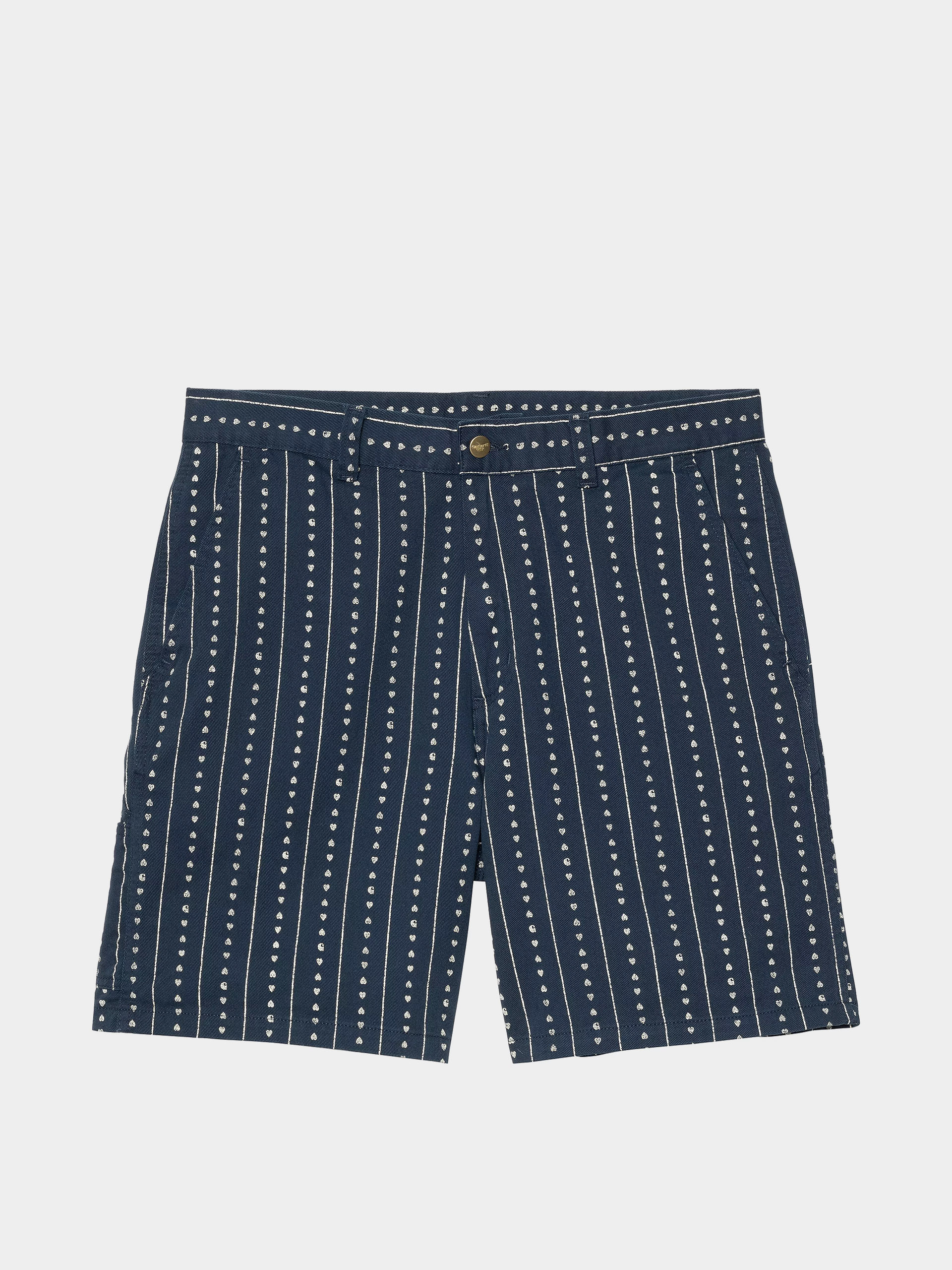 Pantaloni scurți Carhartt WIP Drewe (heart c pinstripe/ink/natural)