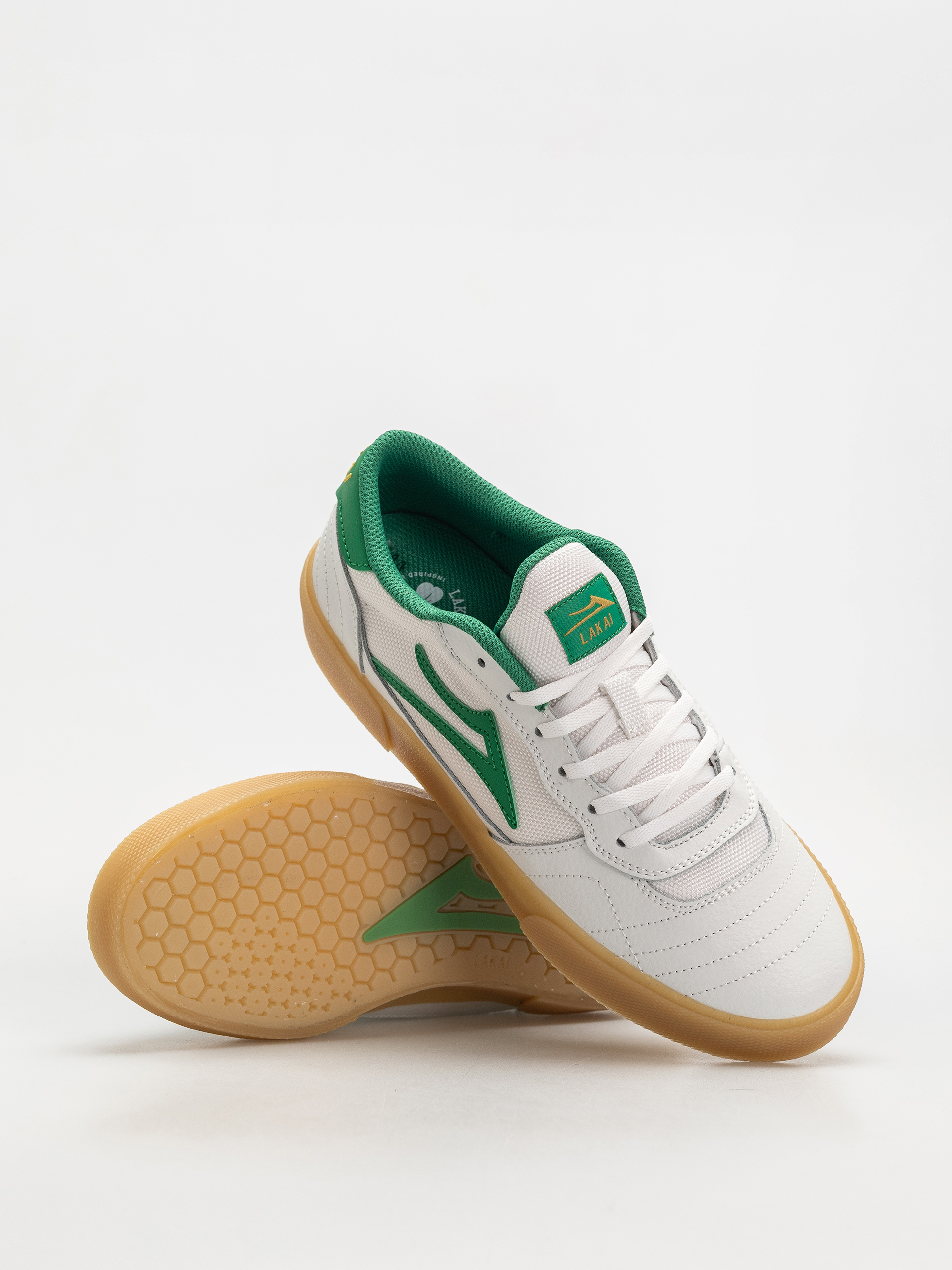 Pantofi Lakai Cambridge (white/green/leather)