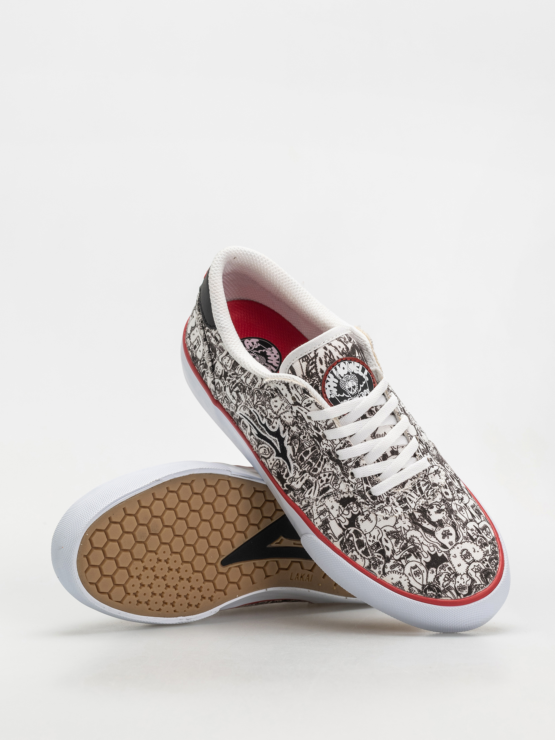 Pantofi Lakai Manchester (white/canvas/print)