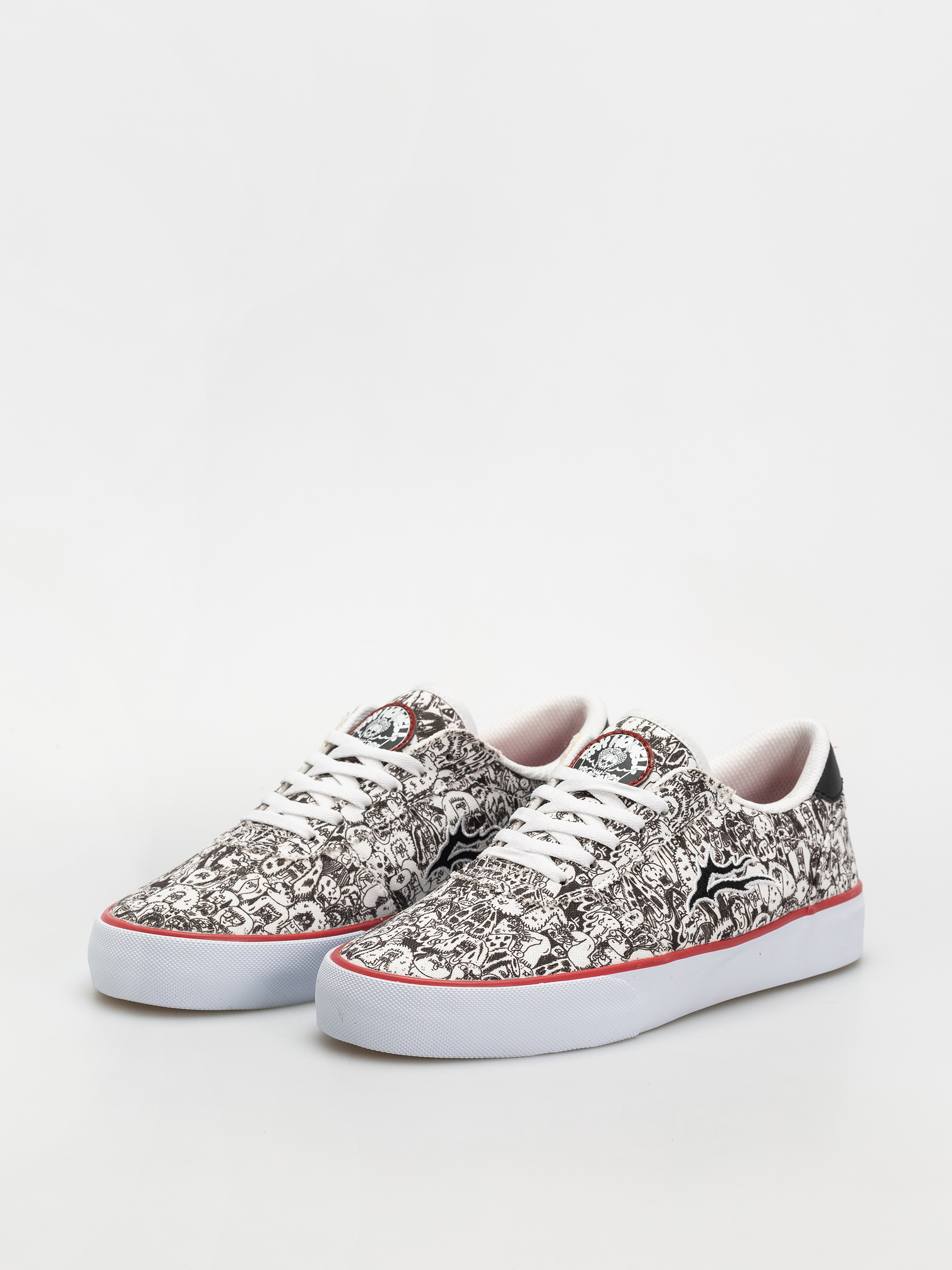 Pantofi Lakai Manchester (white/canvas/print)