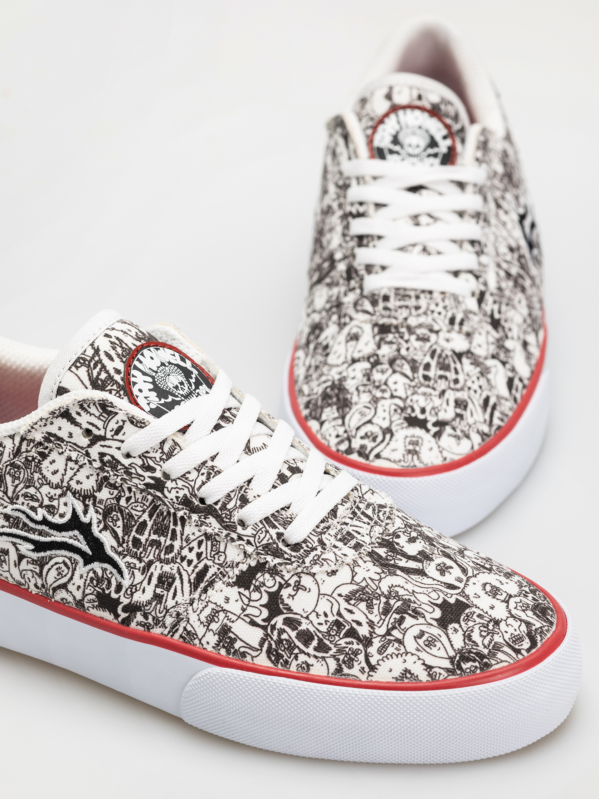 Pantofi Lakai Manchester (white/canvas/print)