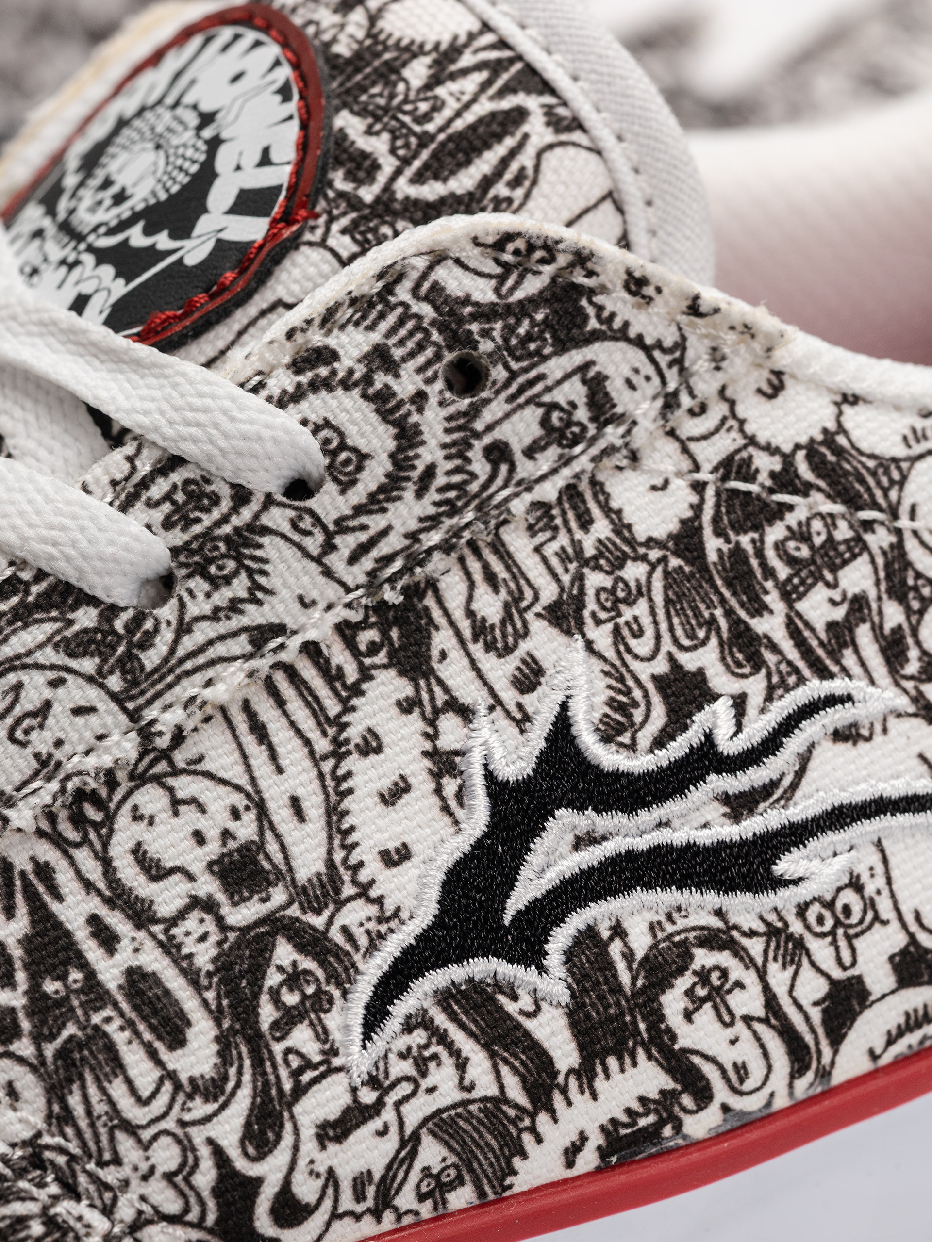 Pantofi Lakai Manchester (white/canvas/print)