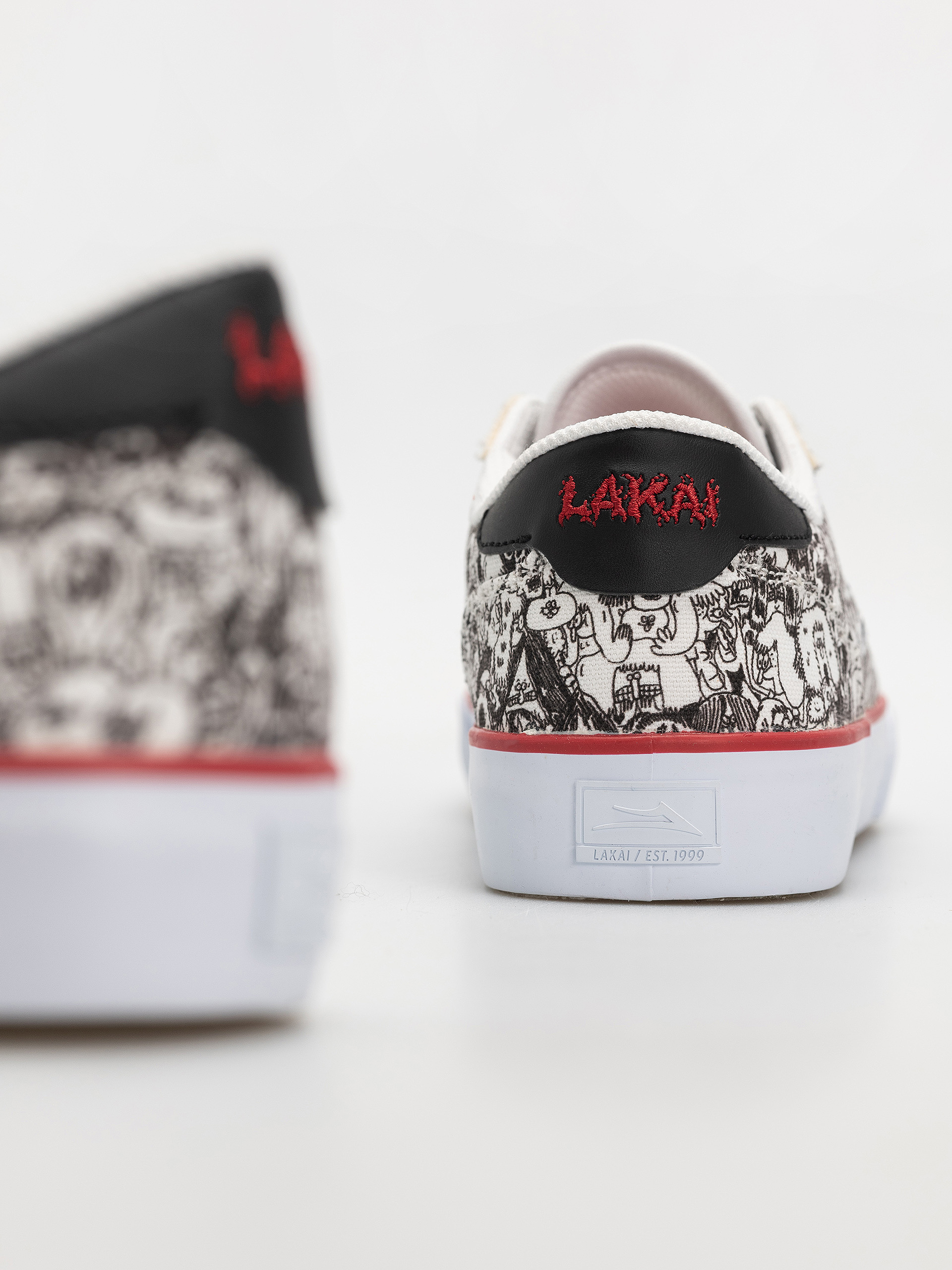 Pantofi Lakai Manchester (white/canvas/print)