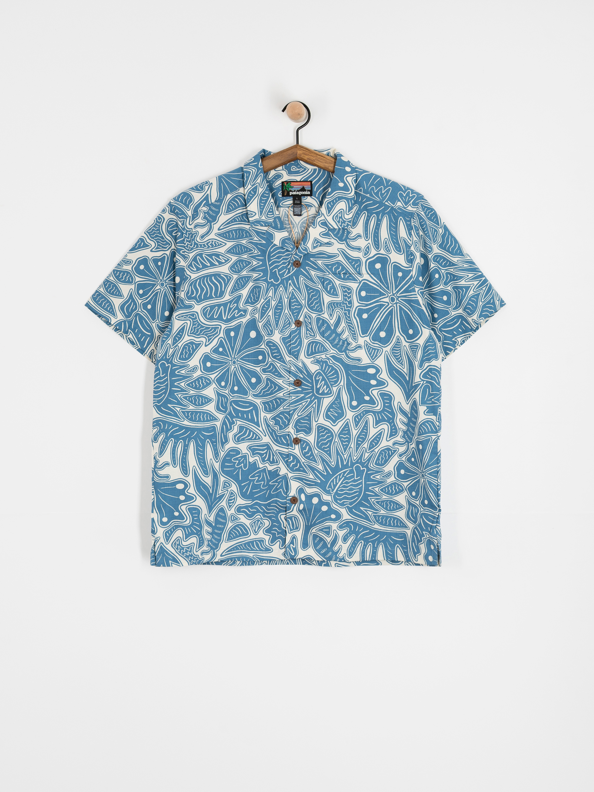 Cămașă Patagonia Tidal Threads Camp (bees and flowers/still blue)