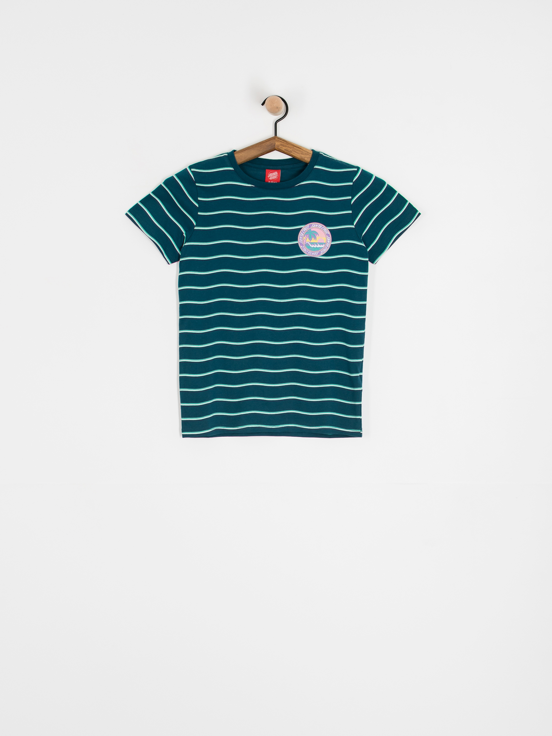Tricou Santa Cruz Paradise Break JR (tidal teal wave stripe)