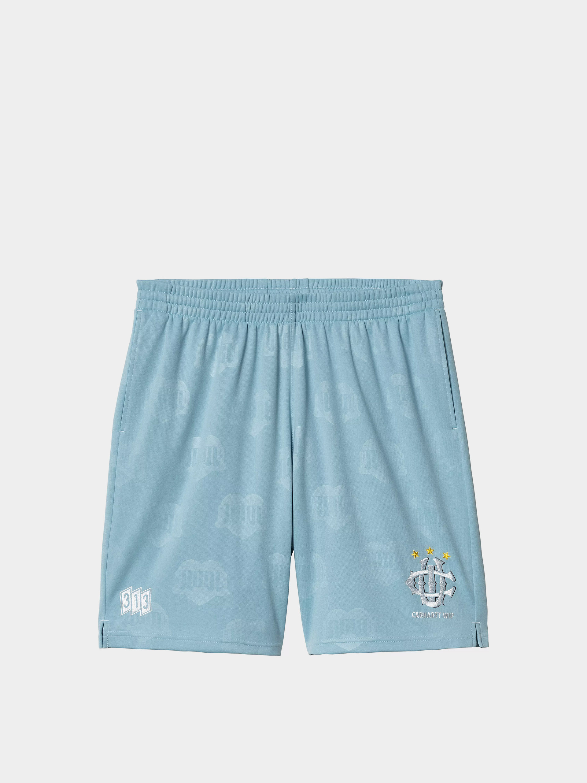 Pantaloni scurți Carhartt WIP Hartts Football (heart train jacquard/bluebird)