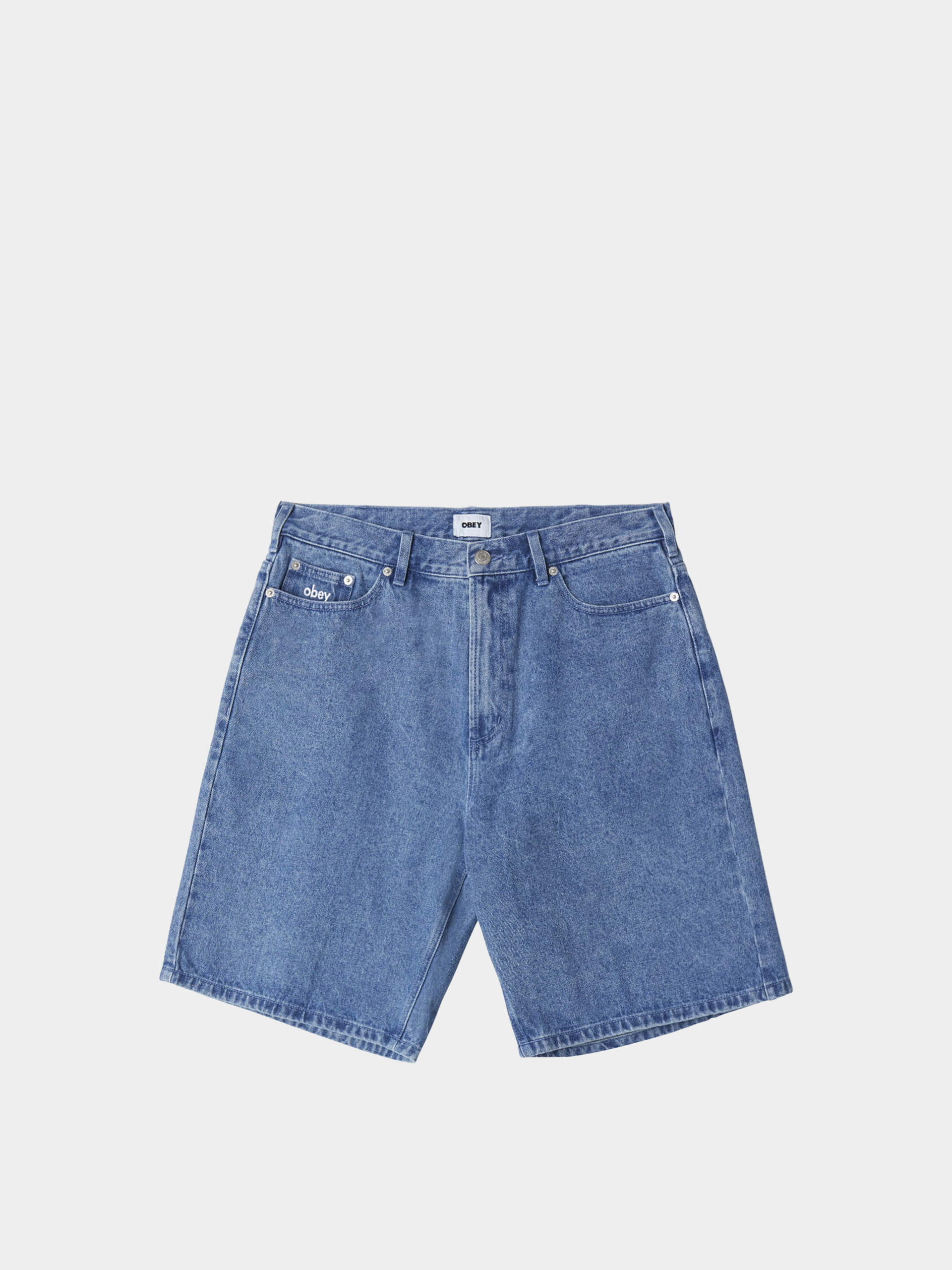 Pantaloni scurți OBEY Bigwig Baggy Denim (light indigo)