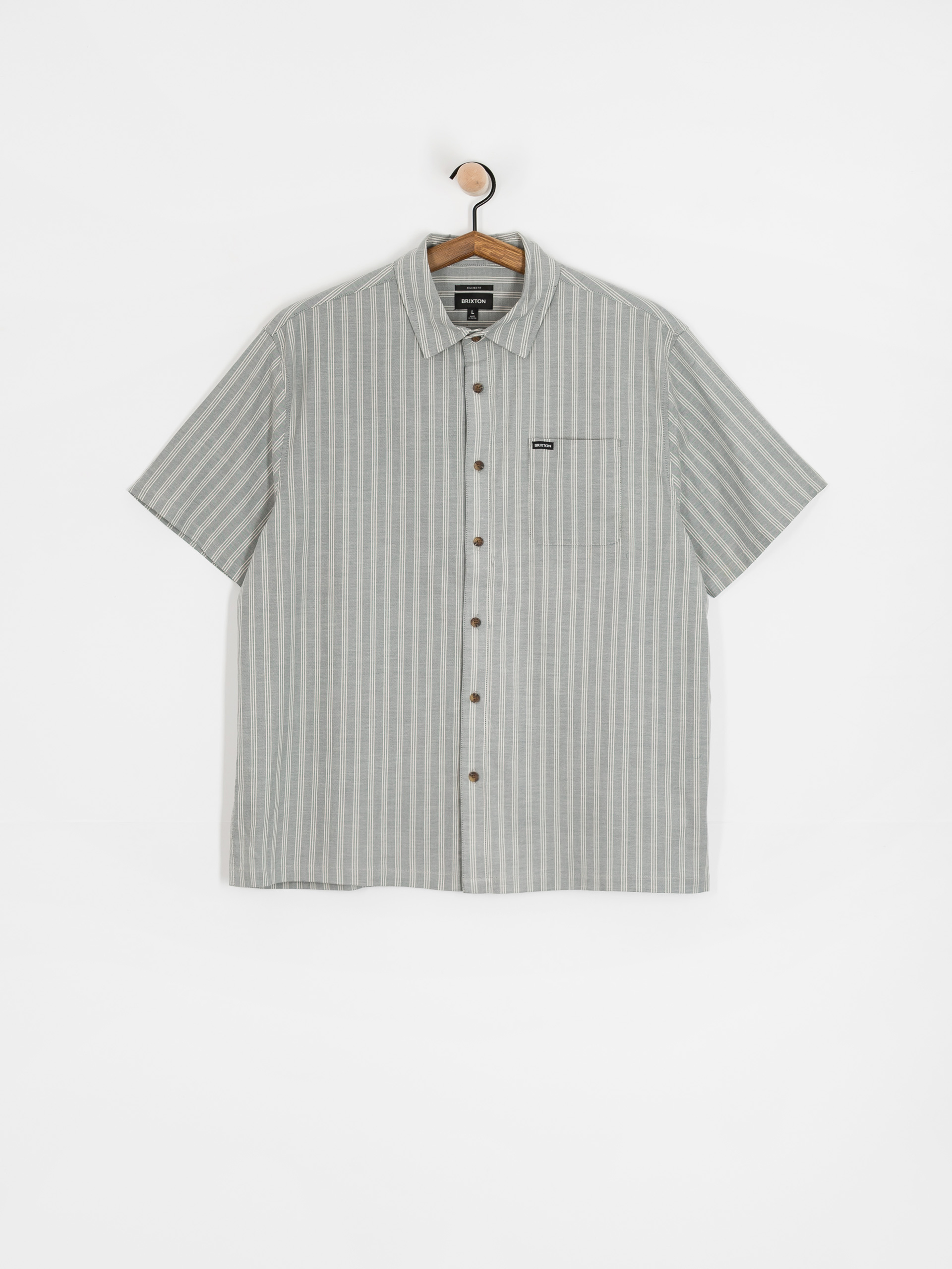 Cămașă Brixton Cru Oxford Stripe (basalt blue/whitcap stripe)