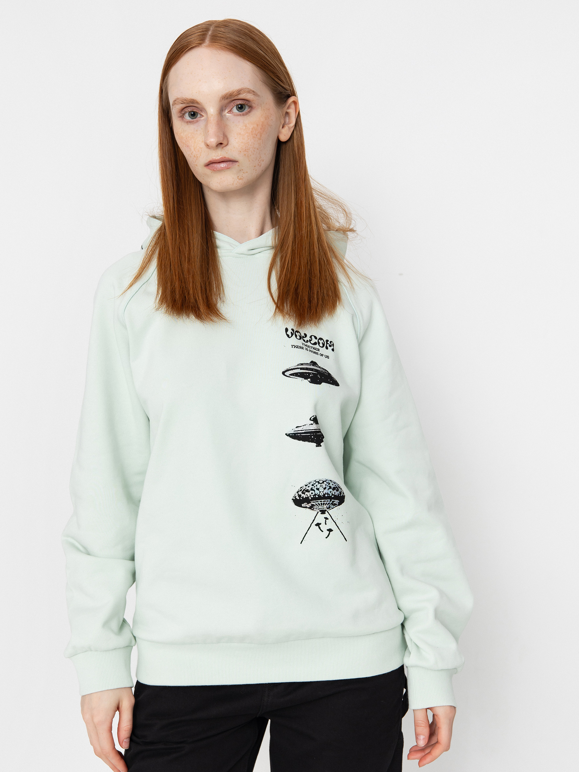 Hanorac cu glugă Volcom Fa Filip Rygalski HD Wmn (cloud blue)