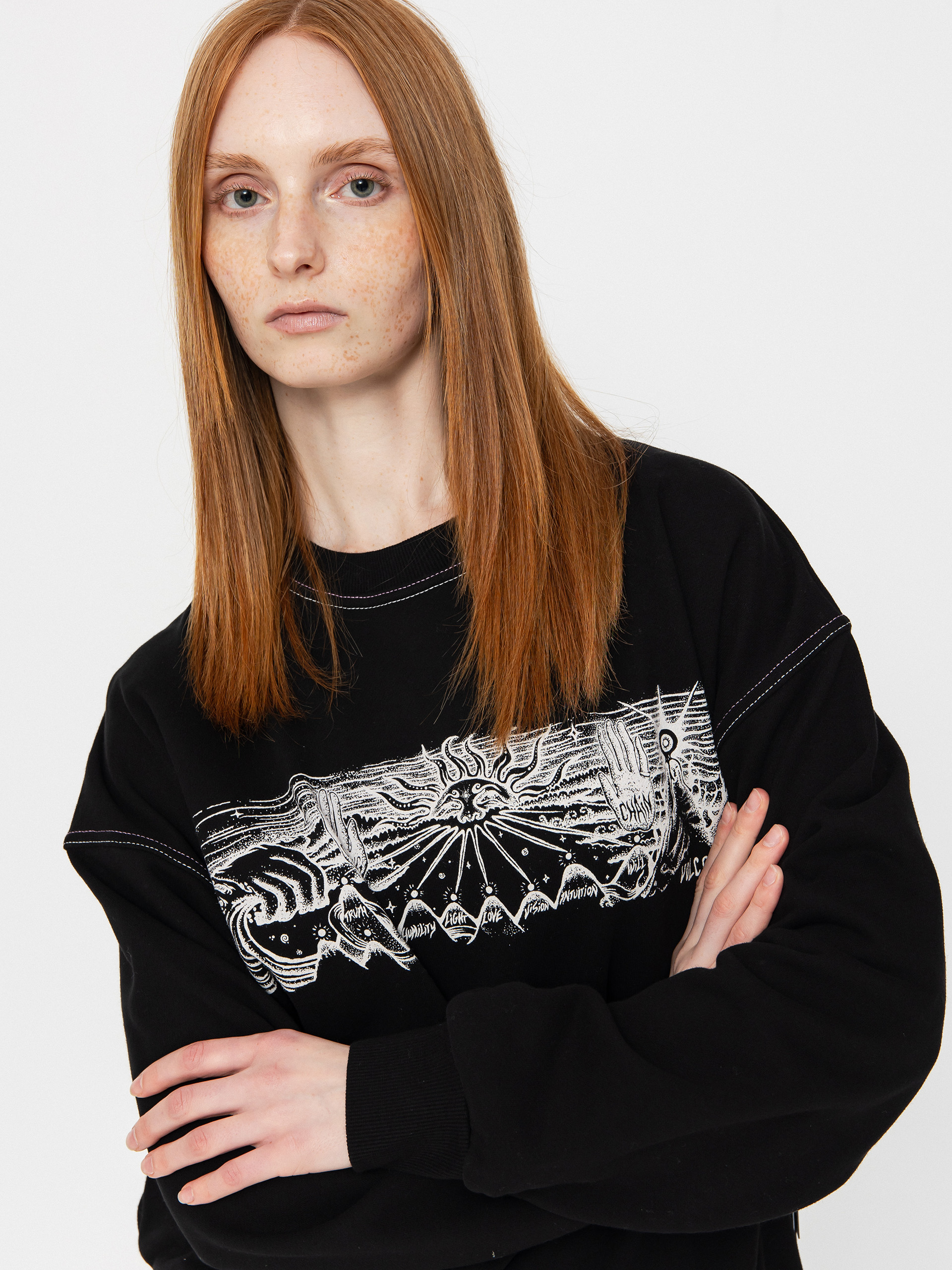 Hanorac Volcom Fa Alix Crew Wmn (black)