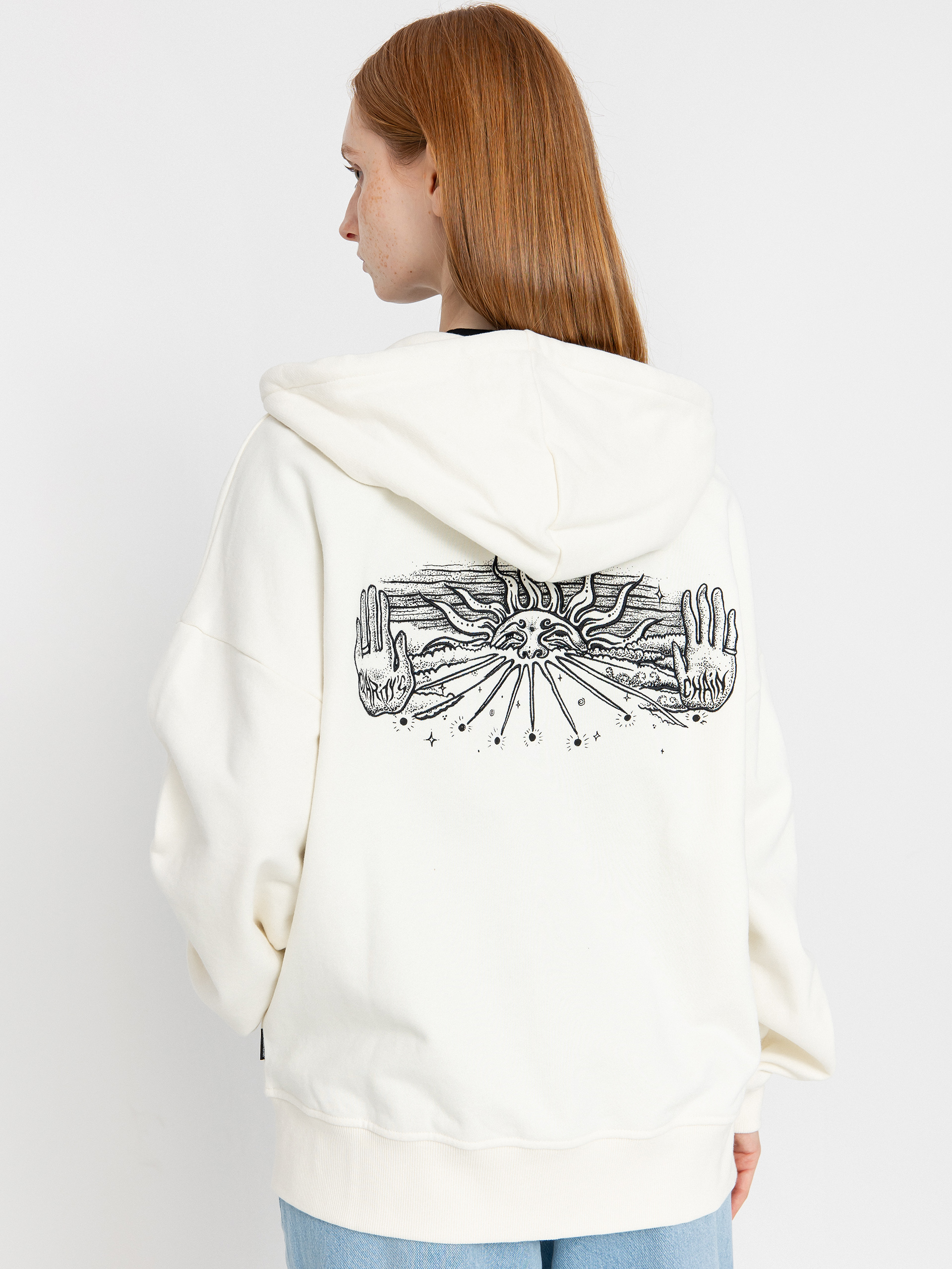 Hanorac cu glugă Volcom Fa Alix ZHD Wmn (star white)