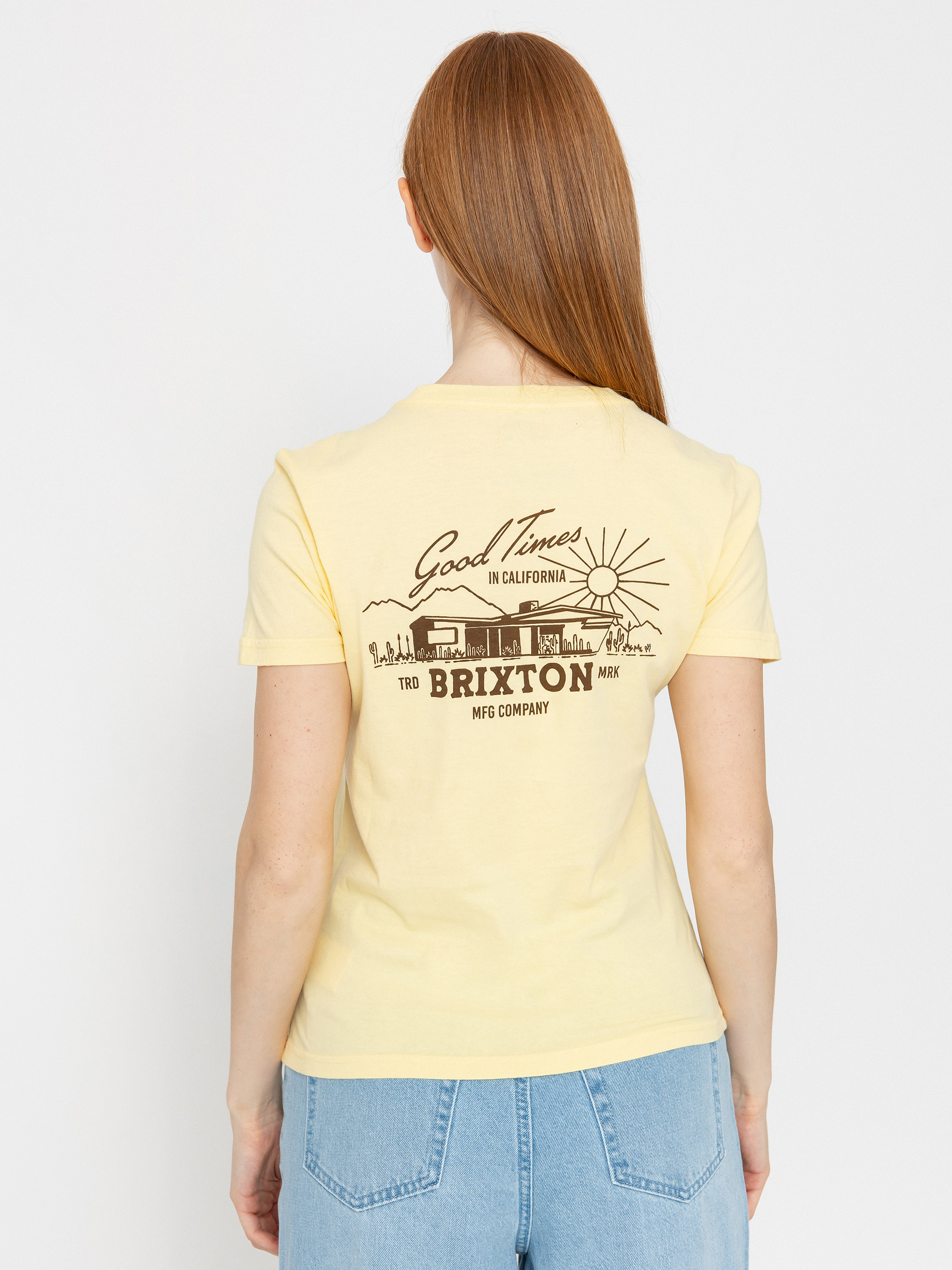 Tricou Brixton Good Times Fitted Crew Wmn (panna cotta)
