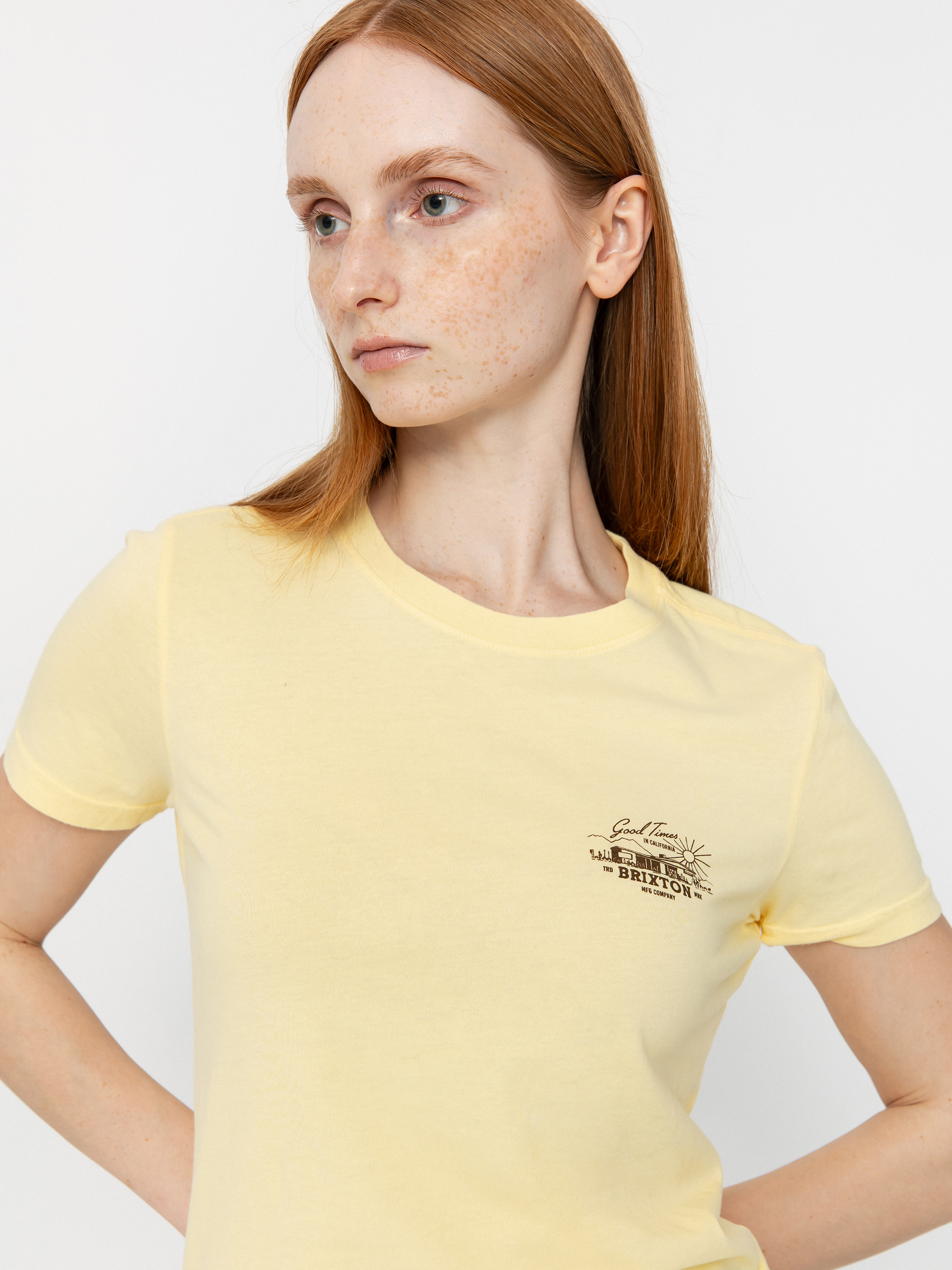 Tricou Brixton Good Times Fitted Crew Wmn (panna cotta)