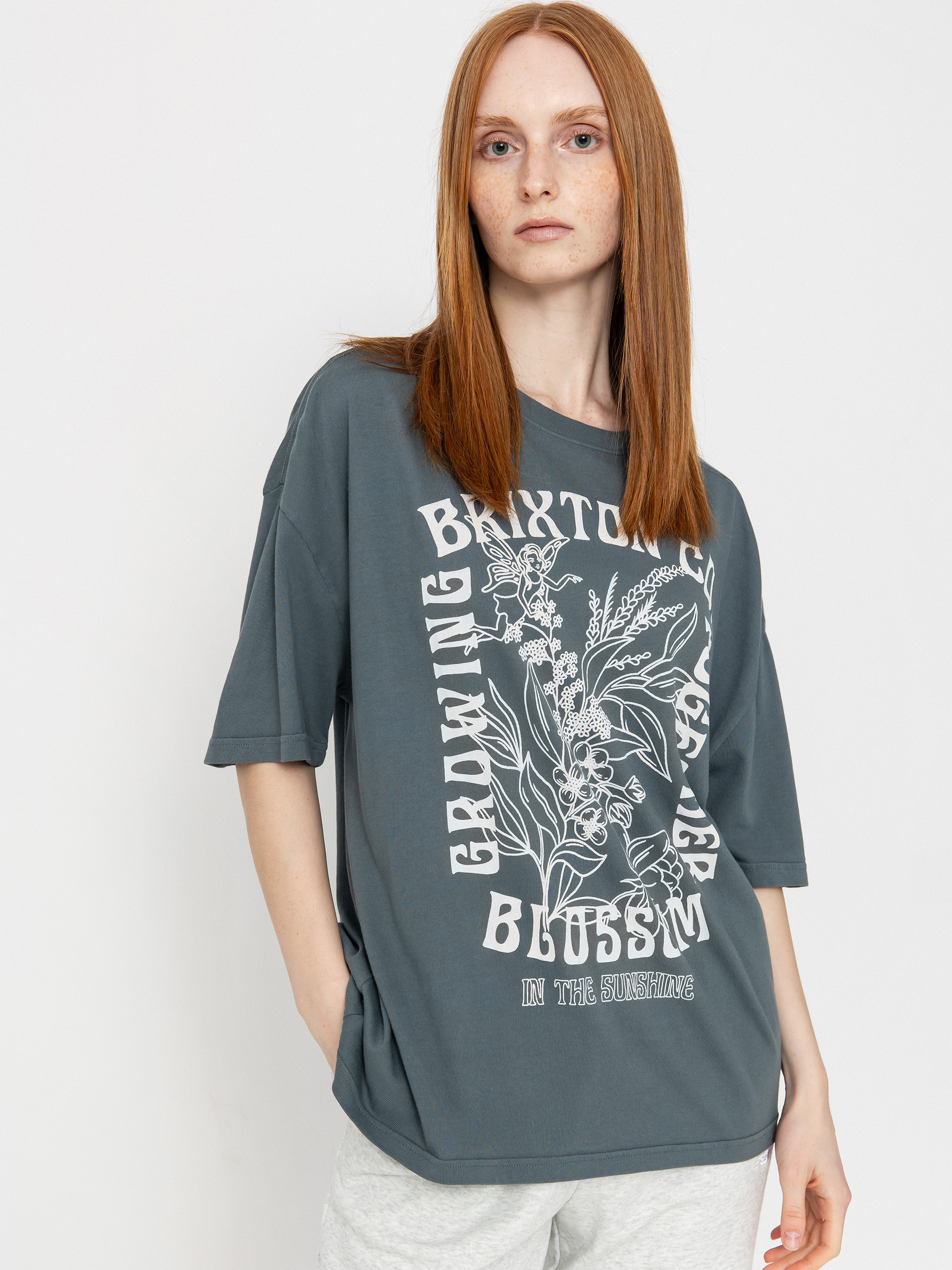 Tricou Brixton Bloom Oversized Boyfriend Wmn (basalt)