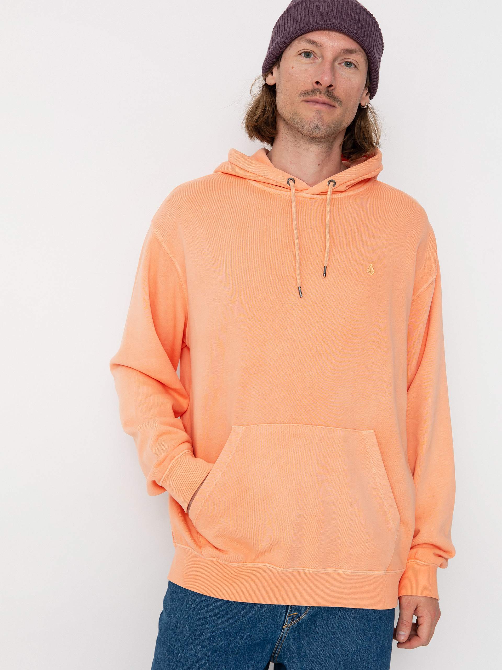Hanorac cu glugă Volcom Single Stone Tw HD (pale peach)