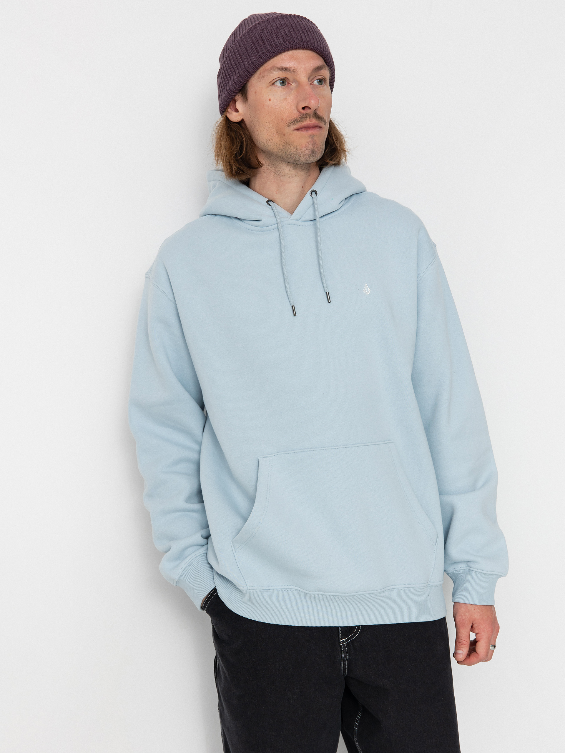 Hanorac cu glugă Volcom Single Stone HD (carolina blue)
