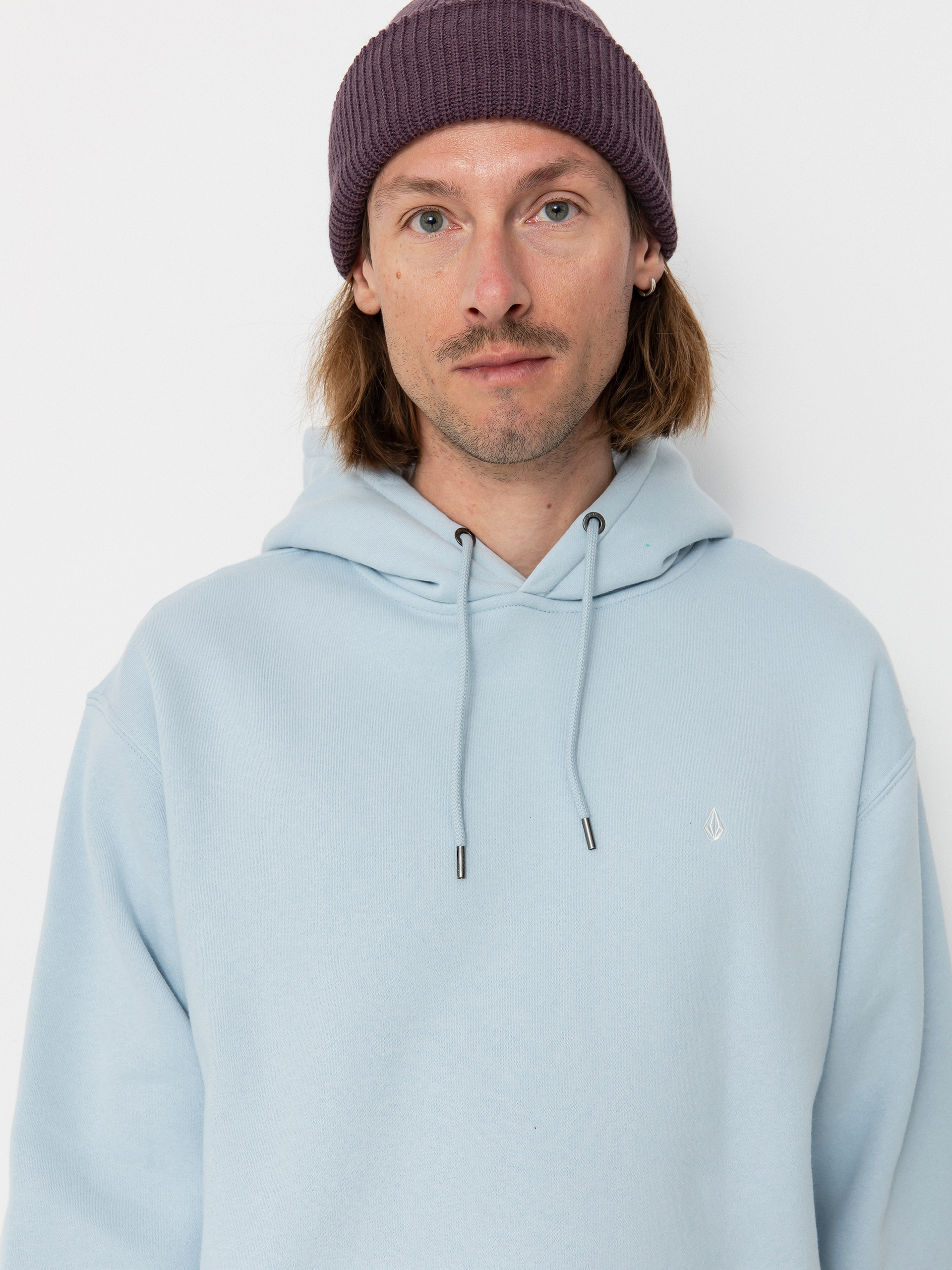 Hanorac cu glugă Volcom Single Stone HD (carolina blue)