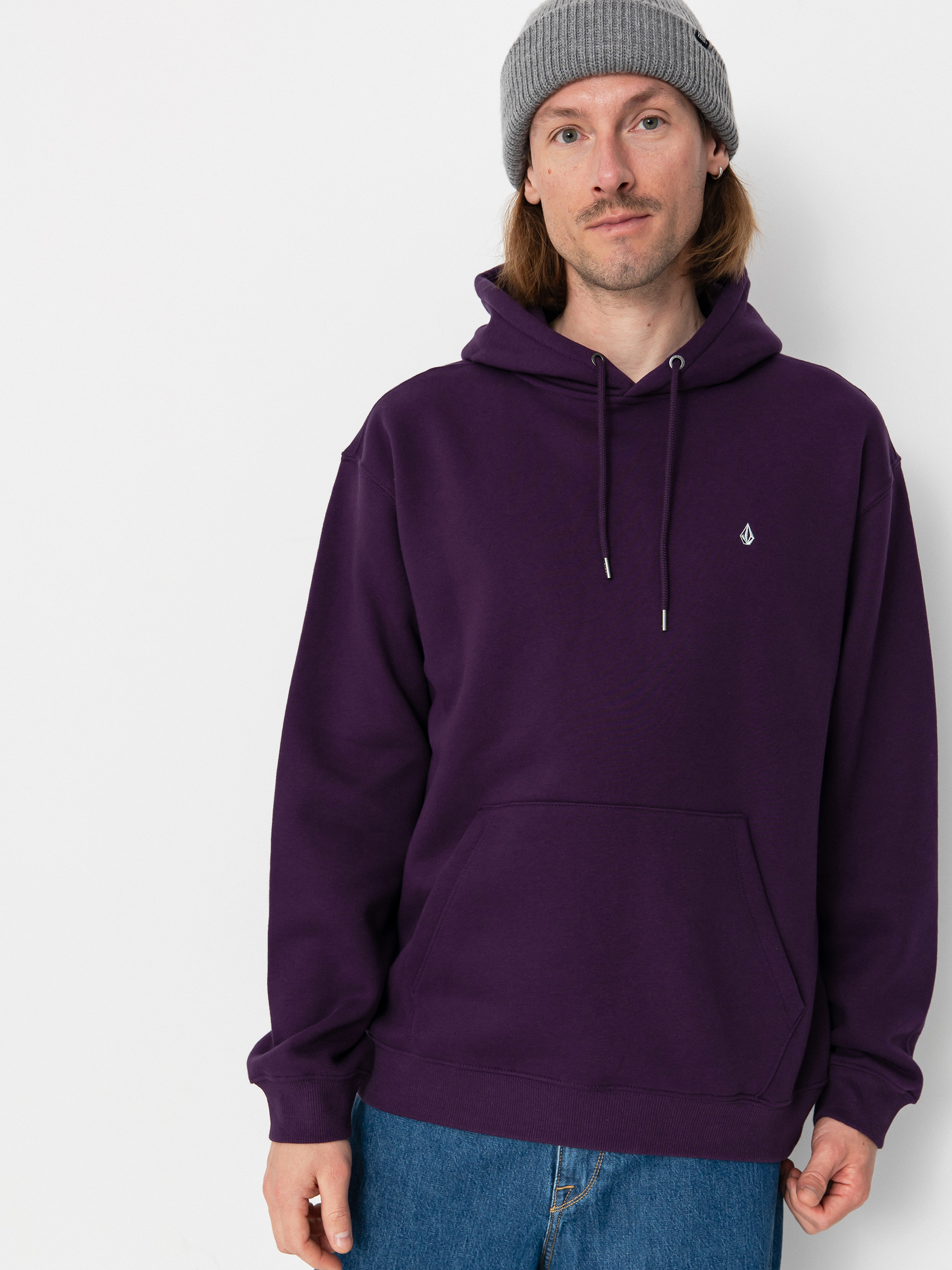Hanorac cu glugă Volcom Single Stone HD (grape royale)