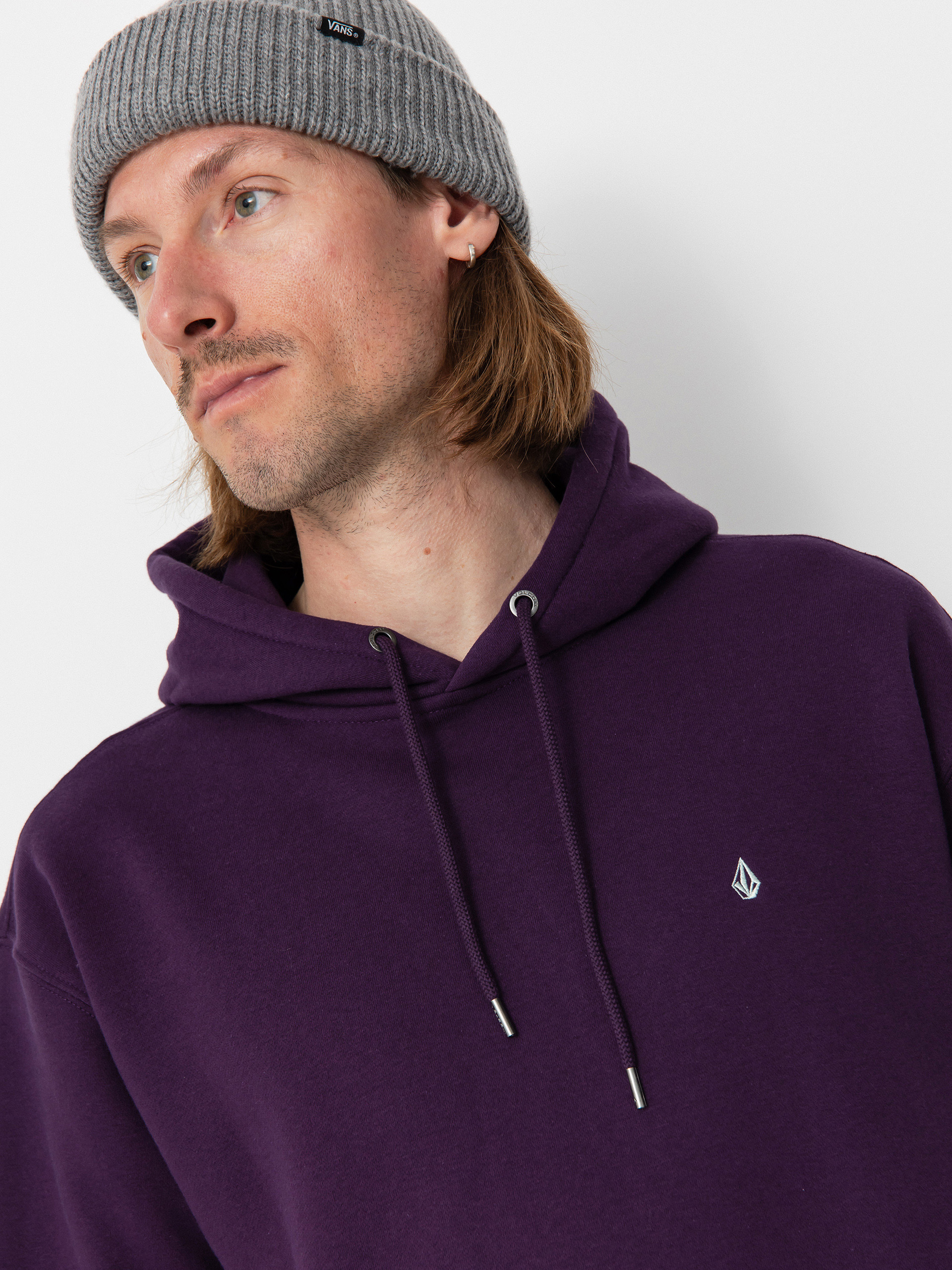 Hanorac cu glugă Volcom Single Stone HD (grape royale)