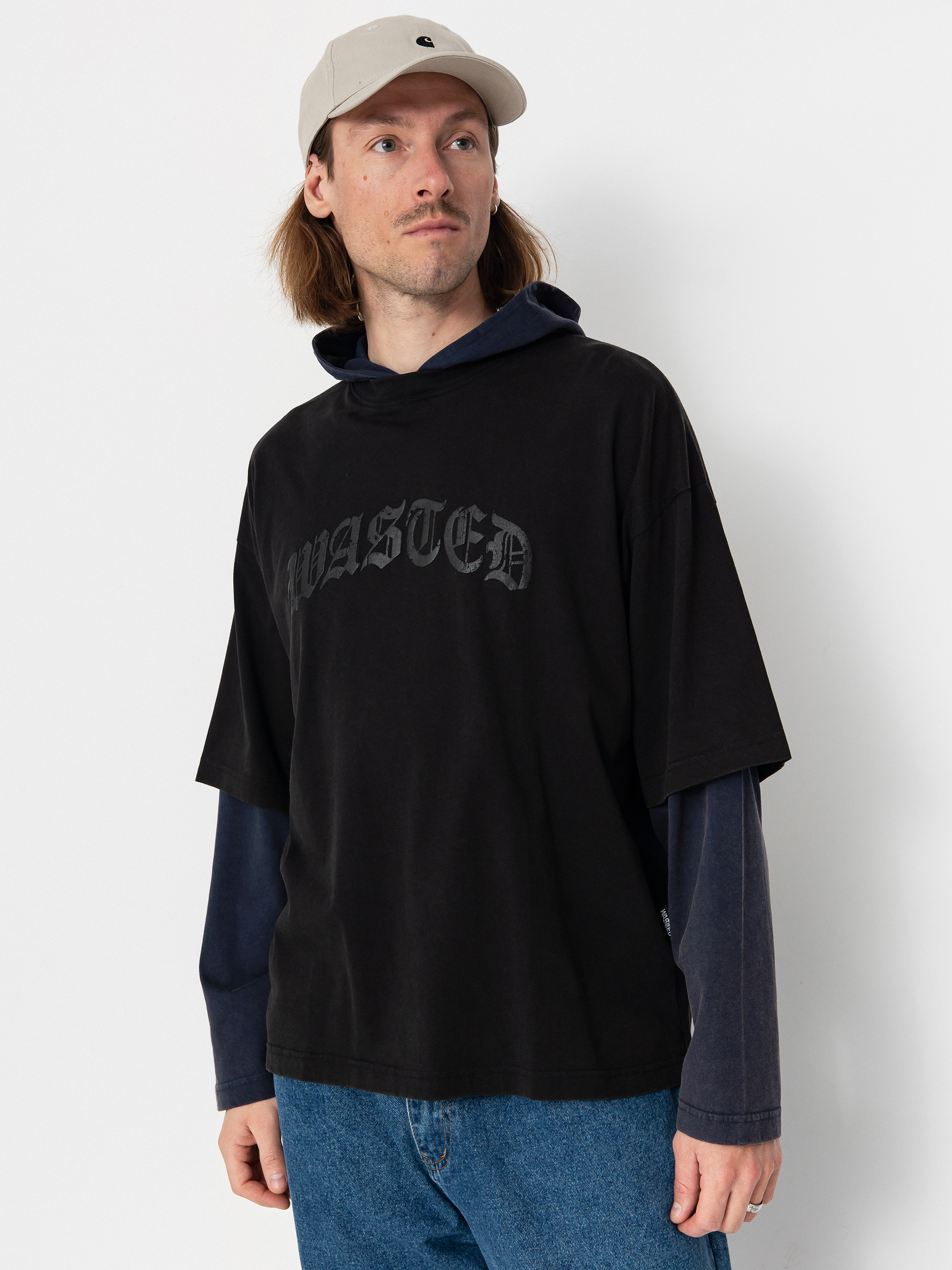 Hanorac cu glugă Wasted Paris Legacy Age HD (faded black/faded night blue)