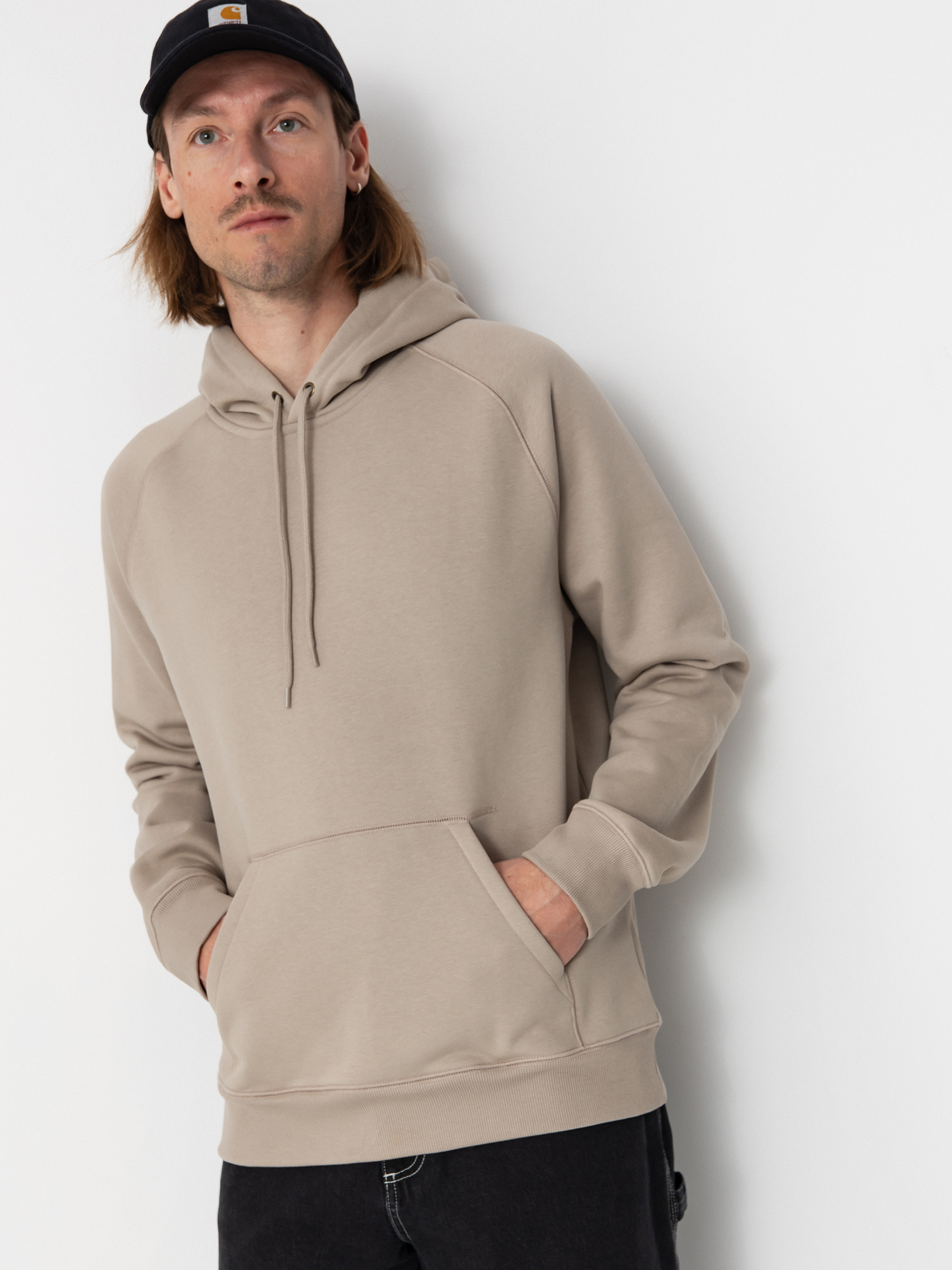 Hanorac cu glugă Carhartt WIP Chase HD (dusky beige/gold)