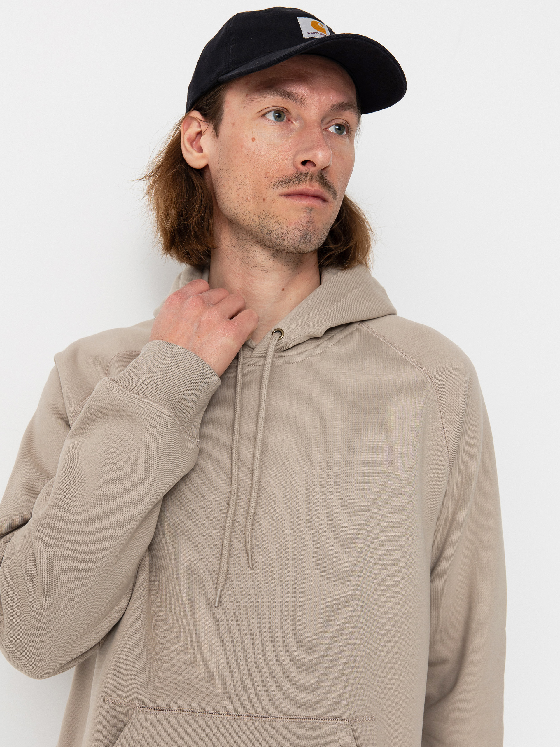 Hanorac cu glugă Carhartt WIP Chase HD (dusky beige/gold)