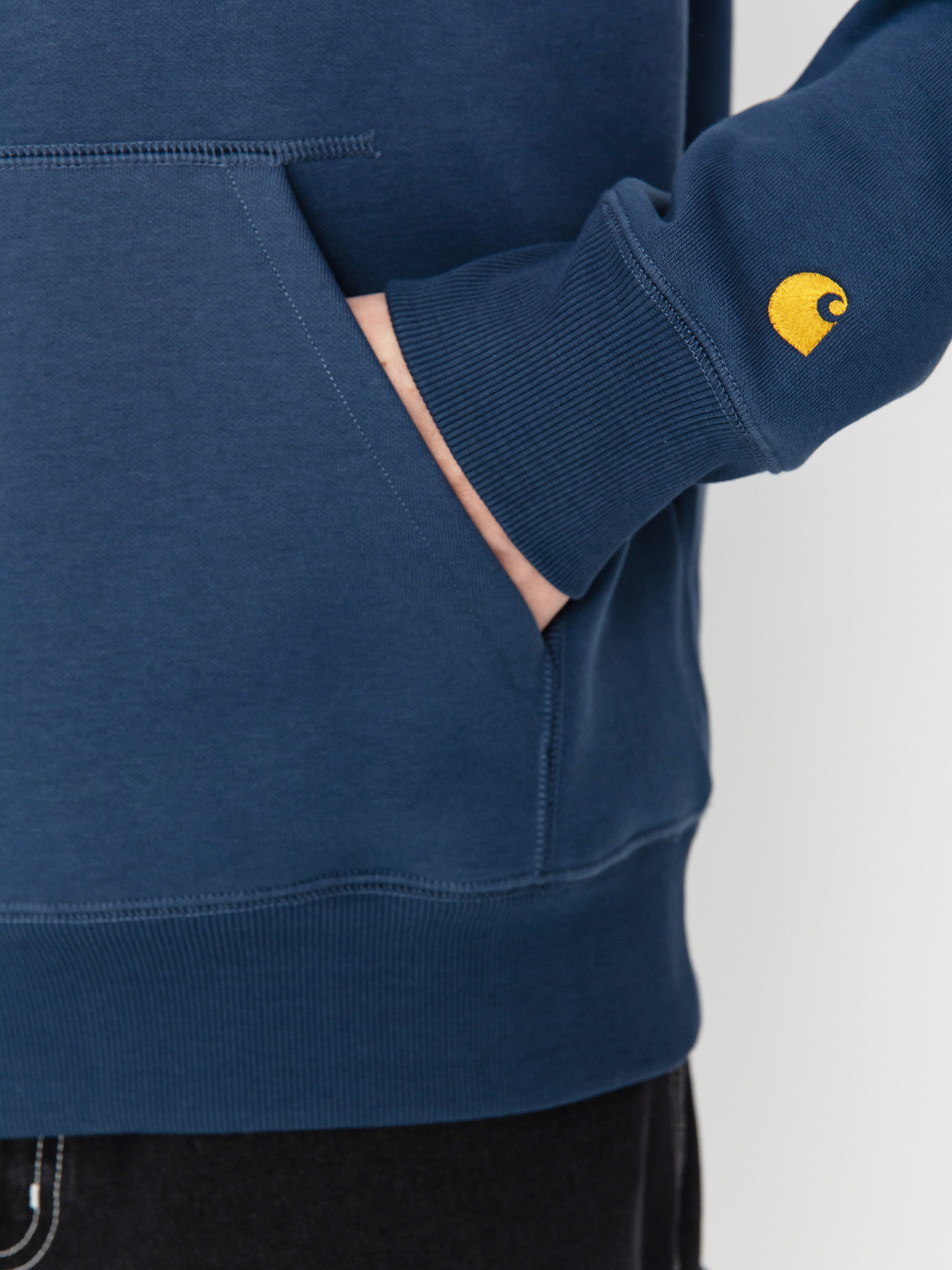 Hanorac cu glugă Carhartt WIP Chase HD (dusky blue/gold)