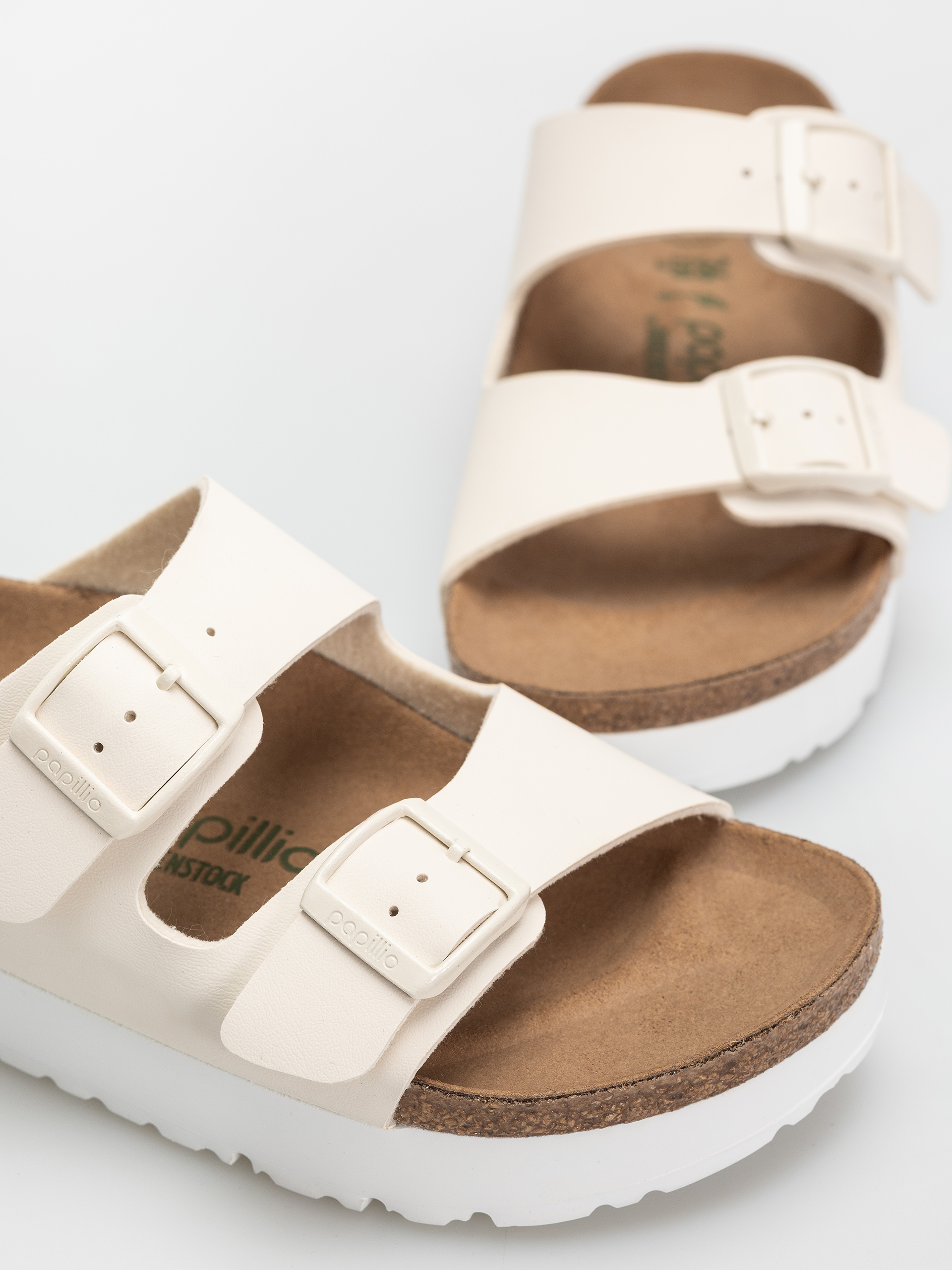 Șlapi Birkenstock Arizona Flex Platform Vegan Narrow Wmn (eggshell)