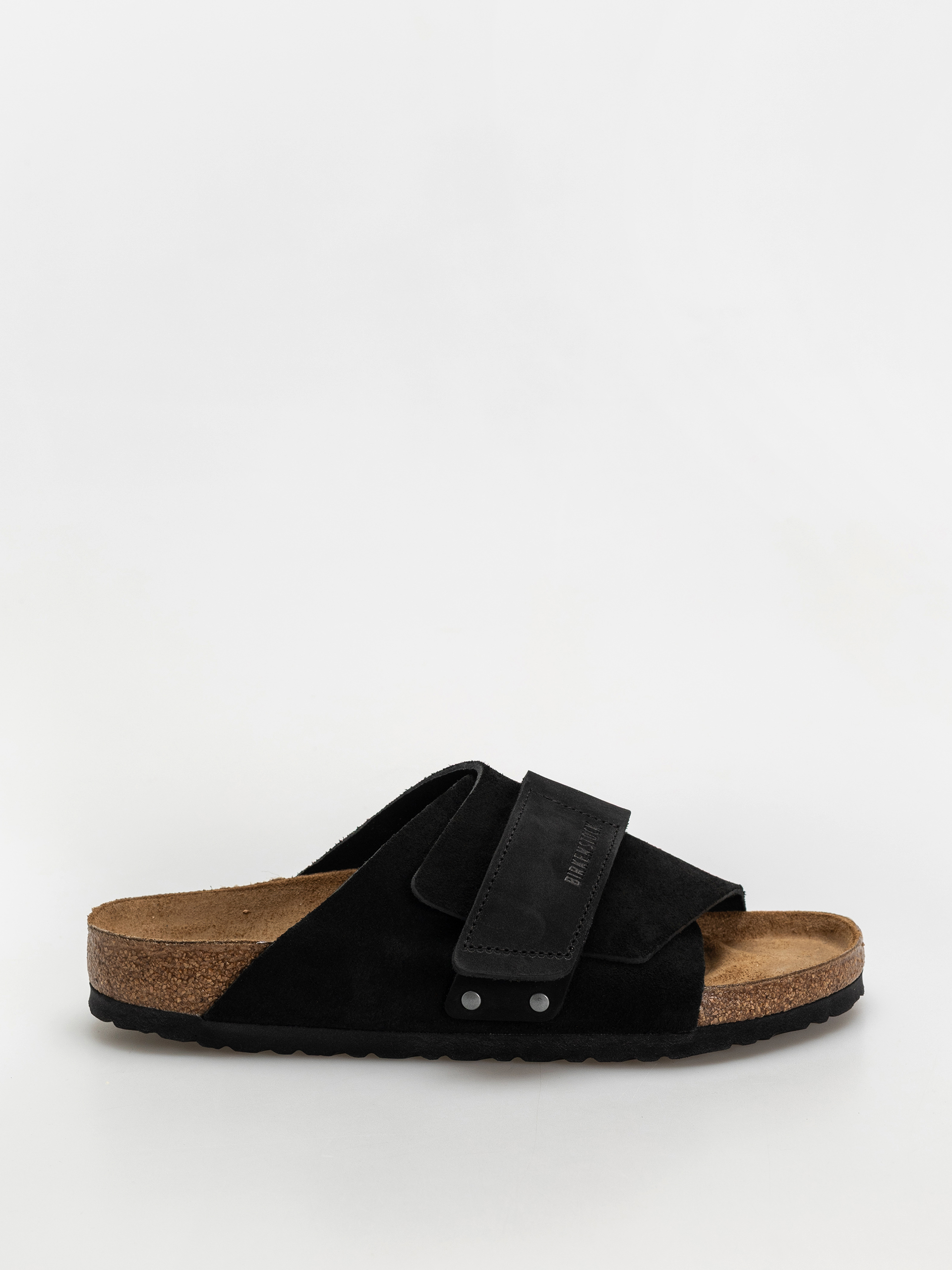 Șlapi Birkenstock Kyoto Nubuck Suede Leather Regular (black)