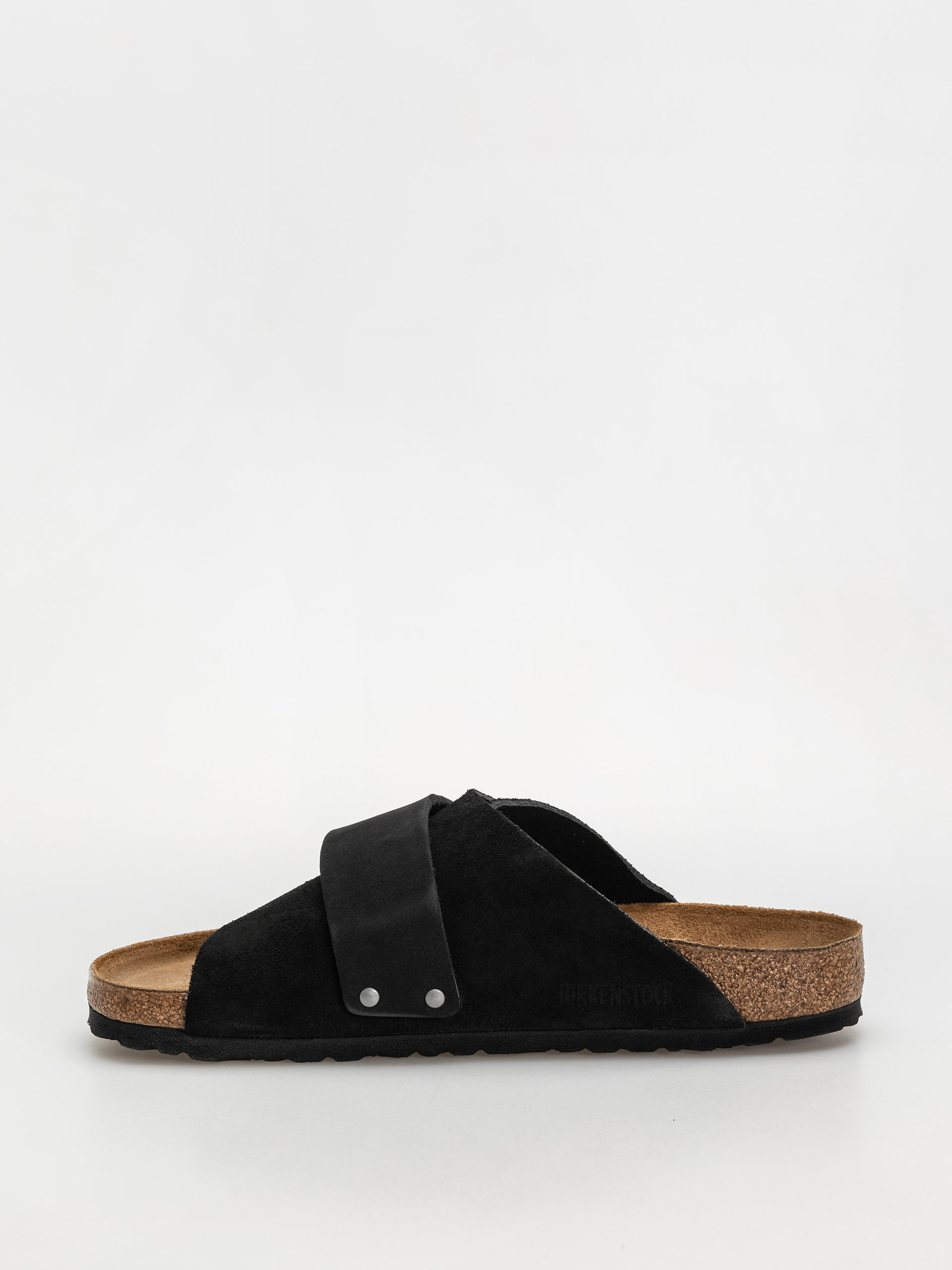 Șlapi Birkenstock Kyoto Nubuck Suede Leather Regular (black)