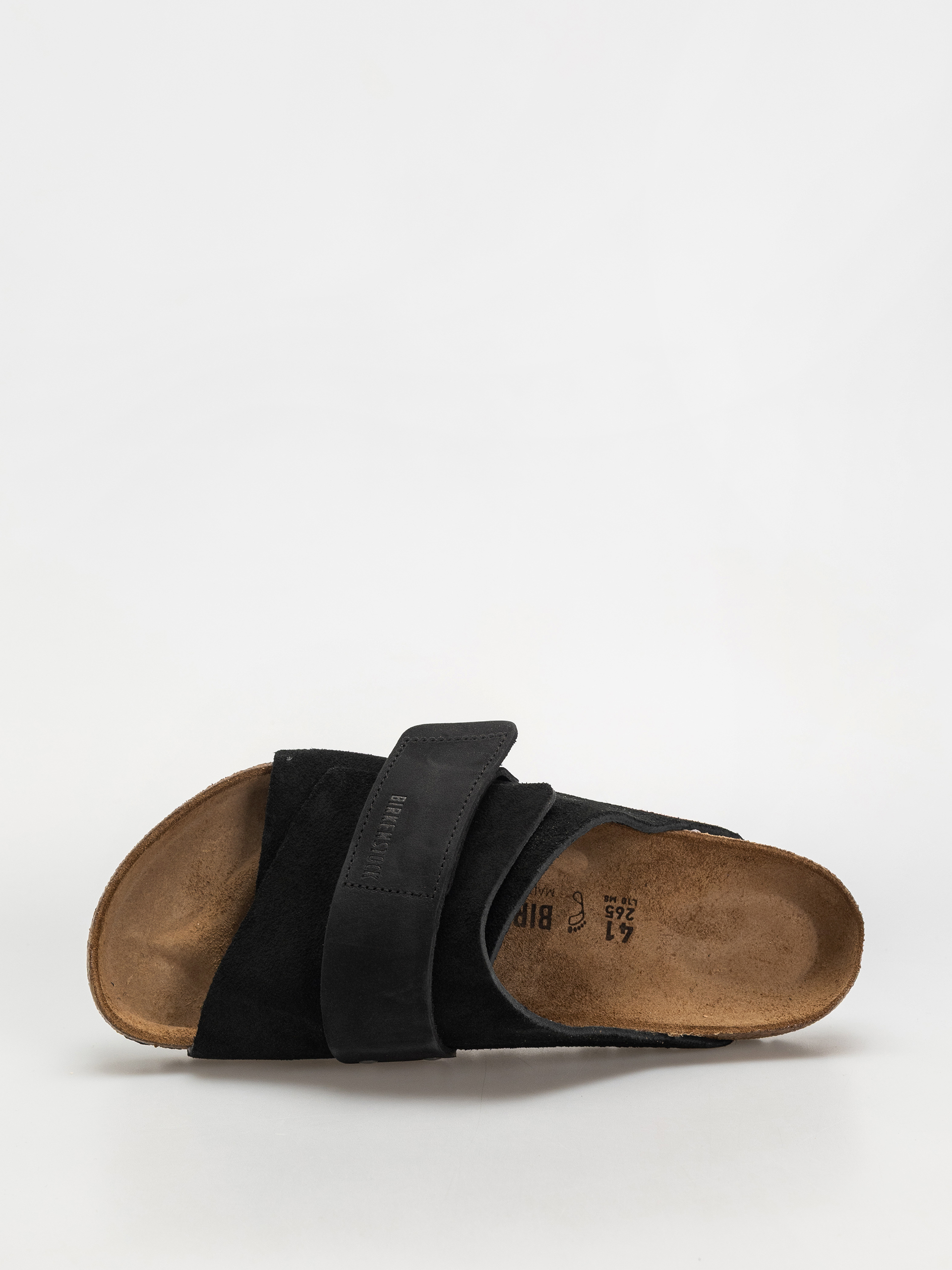 Șlapi Birkenstock Kyoto Nubuck Suede Leather Regular (black)