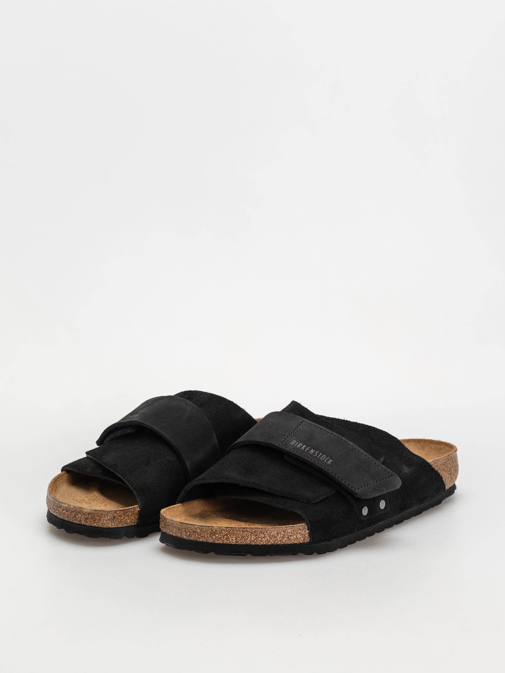 Șlapi Birkenstock Kyoto Nubuck Suede Leather Regular (black)