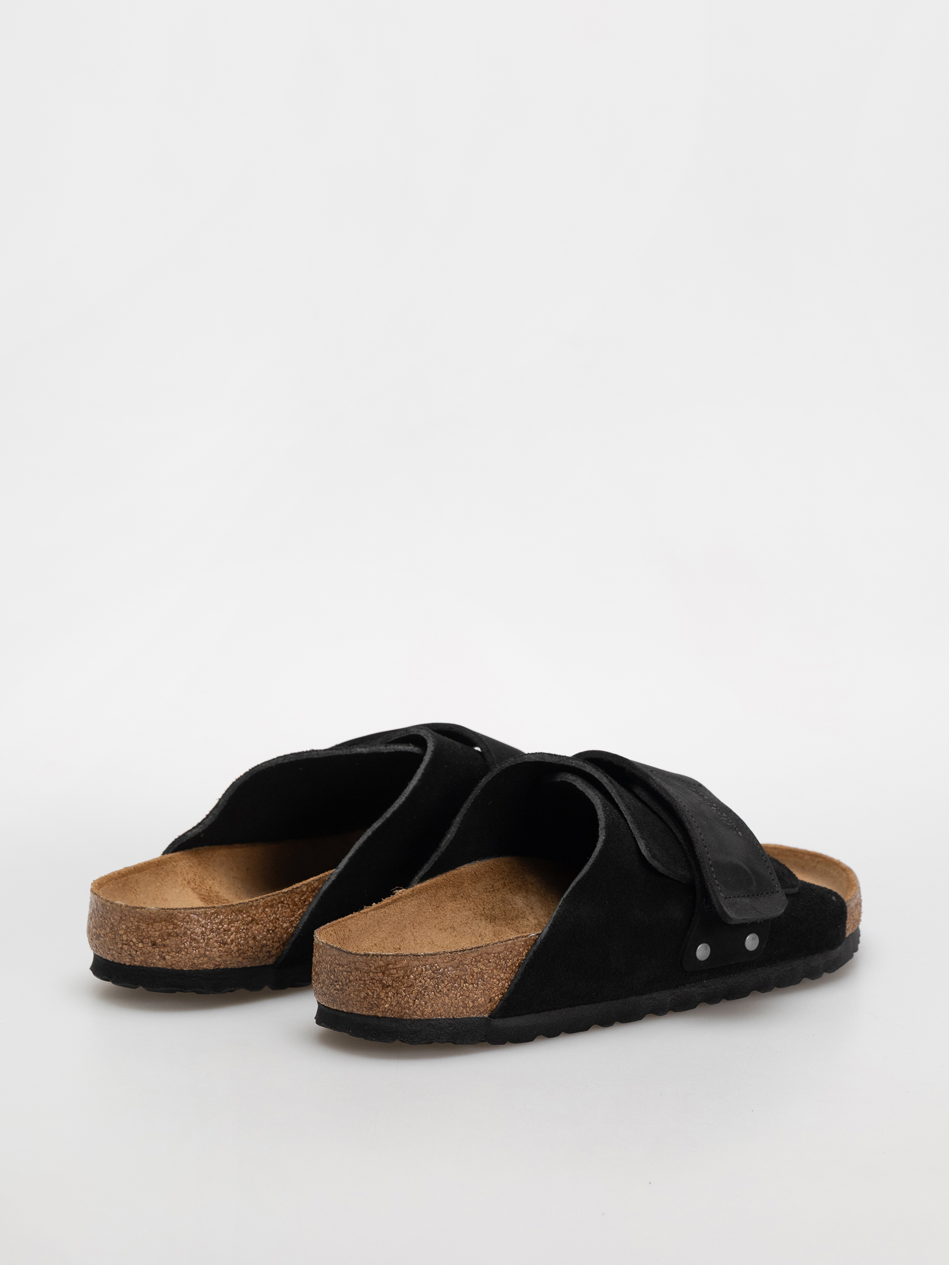 Șlapi Birkenstock Kyoto Nubuck Suede Leather Regular (black)