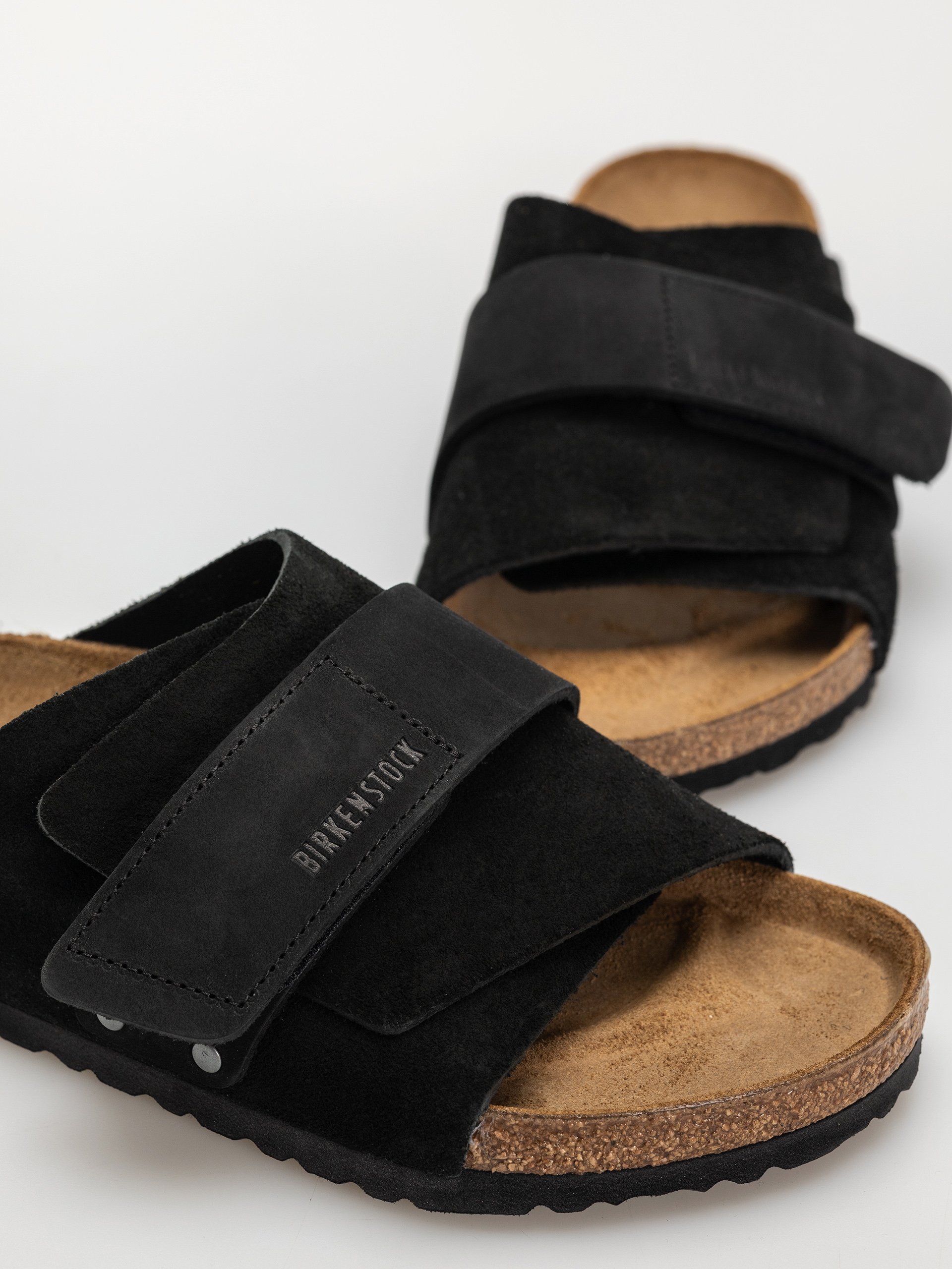 Șlapi Birkenstock Kyoto Nubuck Suede Leather Regular (black)