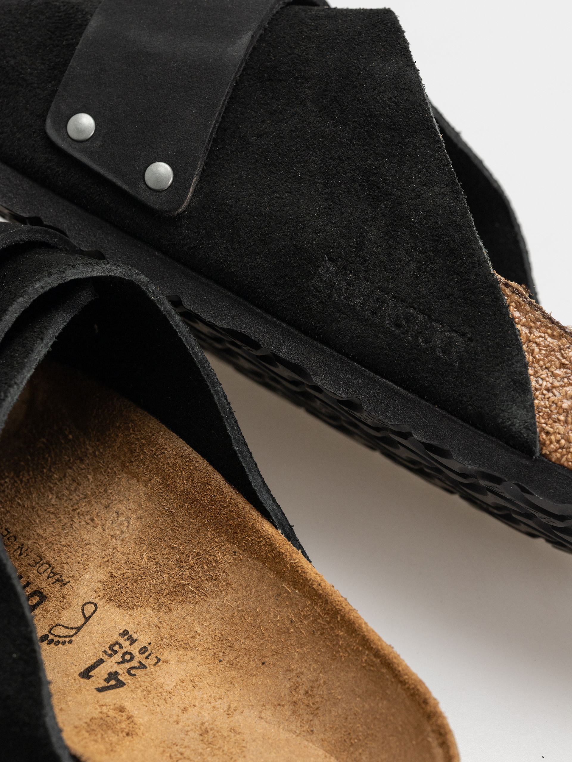 Șlapi Birkenstock Kyoto Nubuck Suede Leather Regular (black)