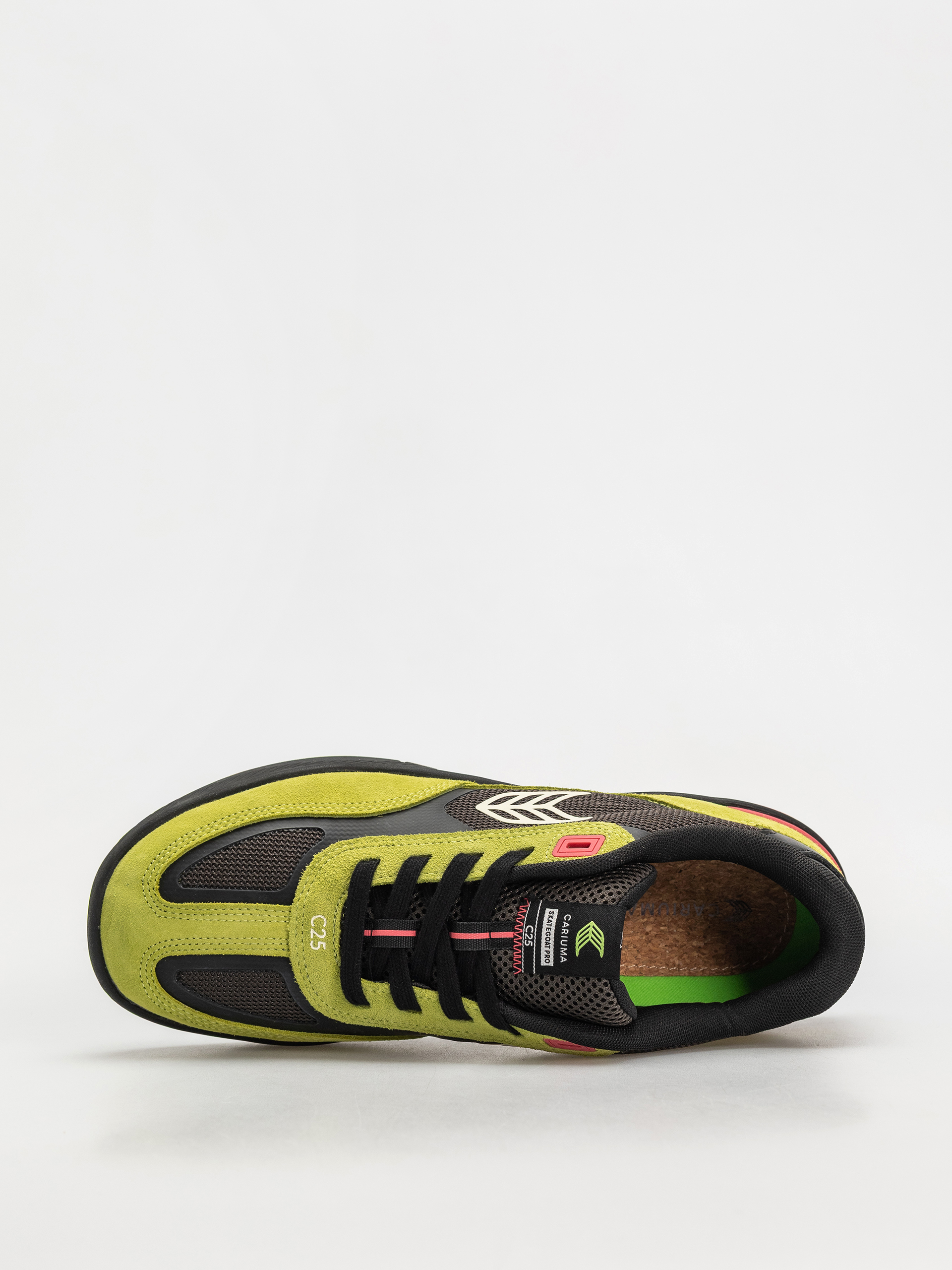 Pantofi Cariuma Skategoat C25 Pro (lime green suede black mesh ivory logo pink)