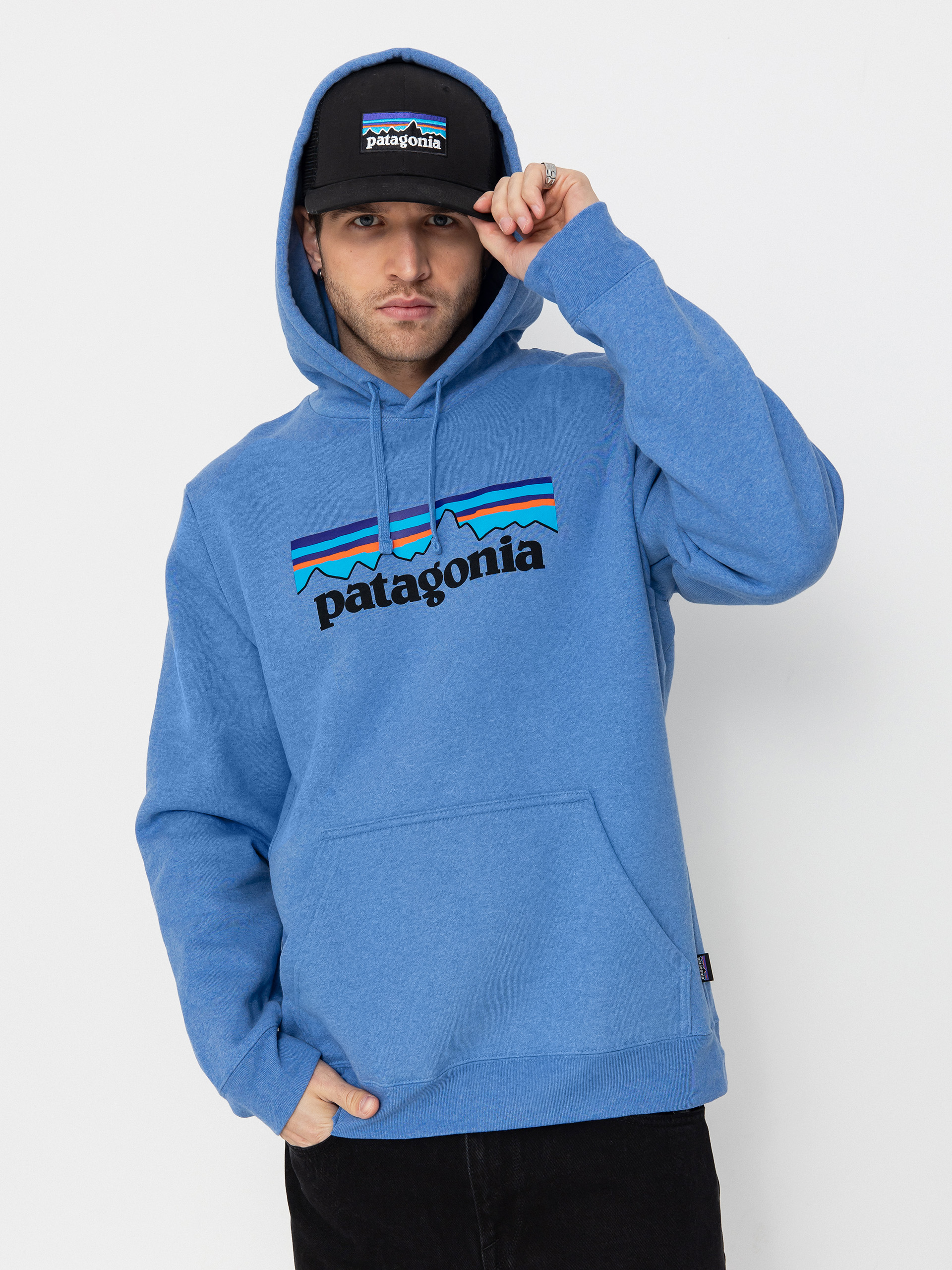 Hanorac cu glugă Patagonia P 6 Logo Uprisal HD (abundant blue)