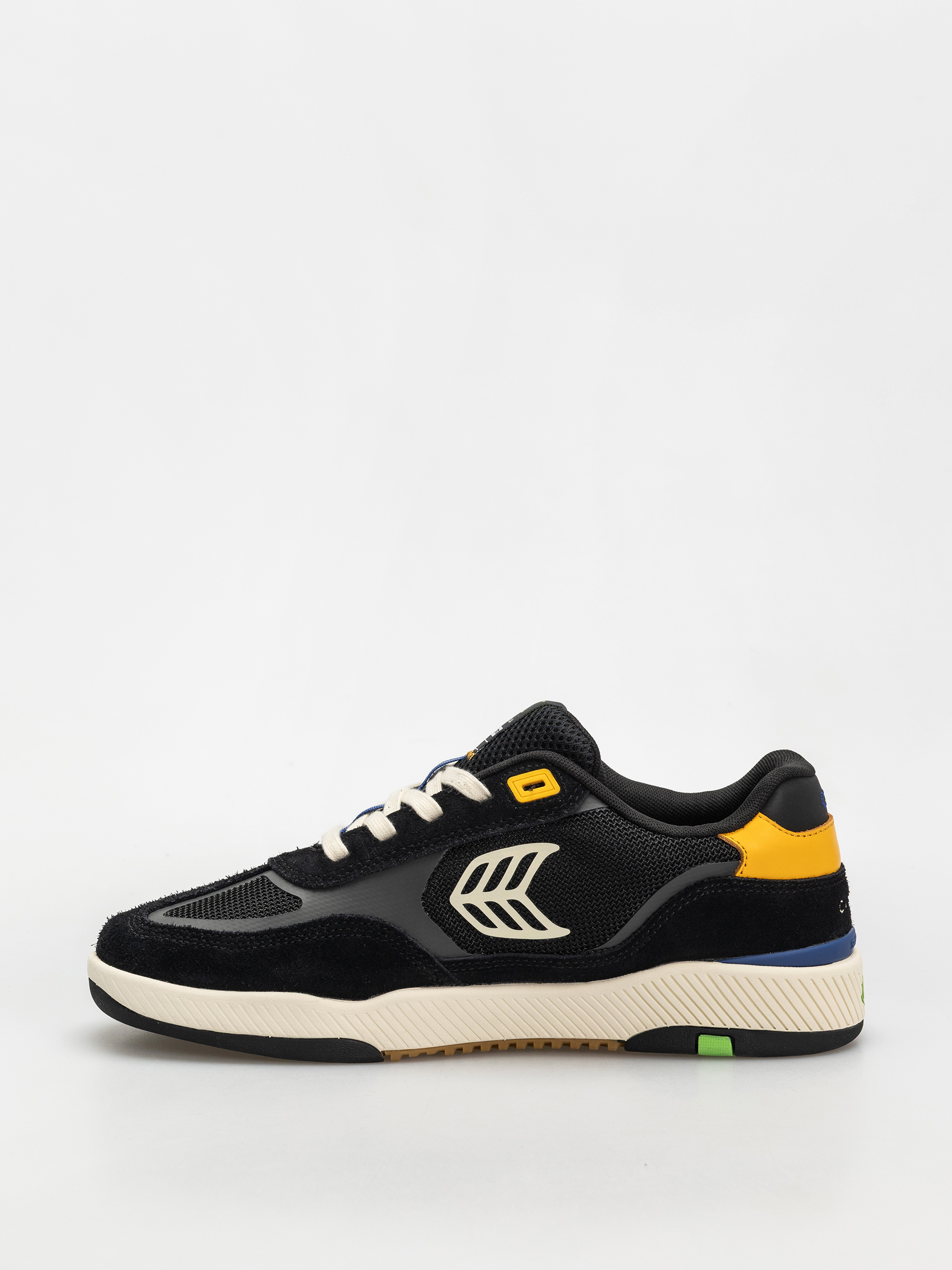 Pantofi Cariuma Skategoat C25 Pro (black suede and mesh ivory logo yellow)