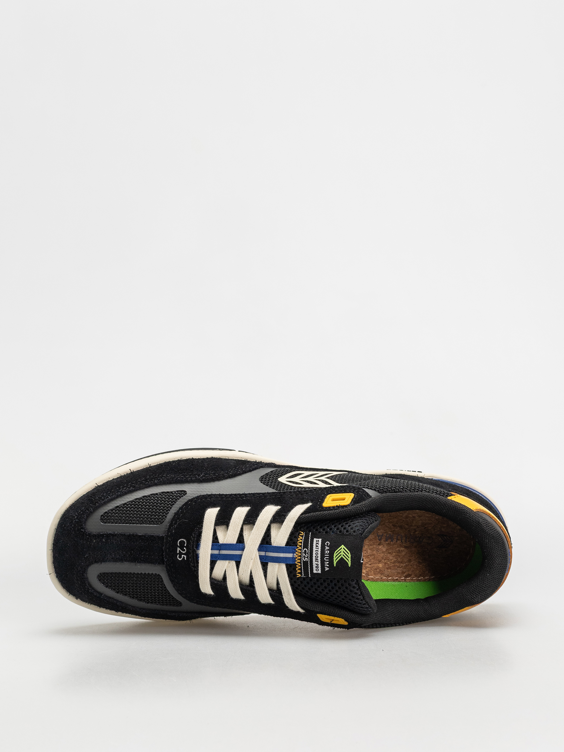 Pantofi Cariuma Skategoat C25 Pro (black suede and mesh ivory logo yellow)