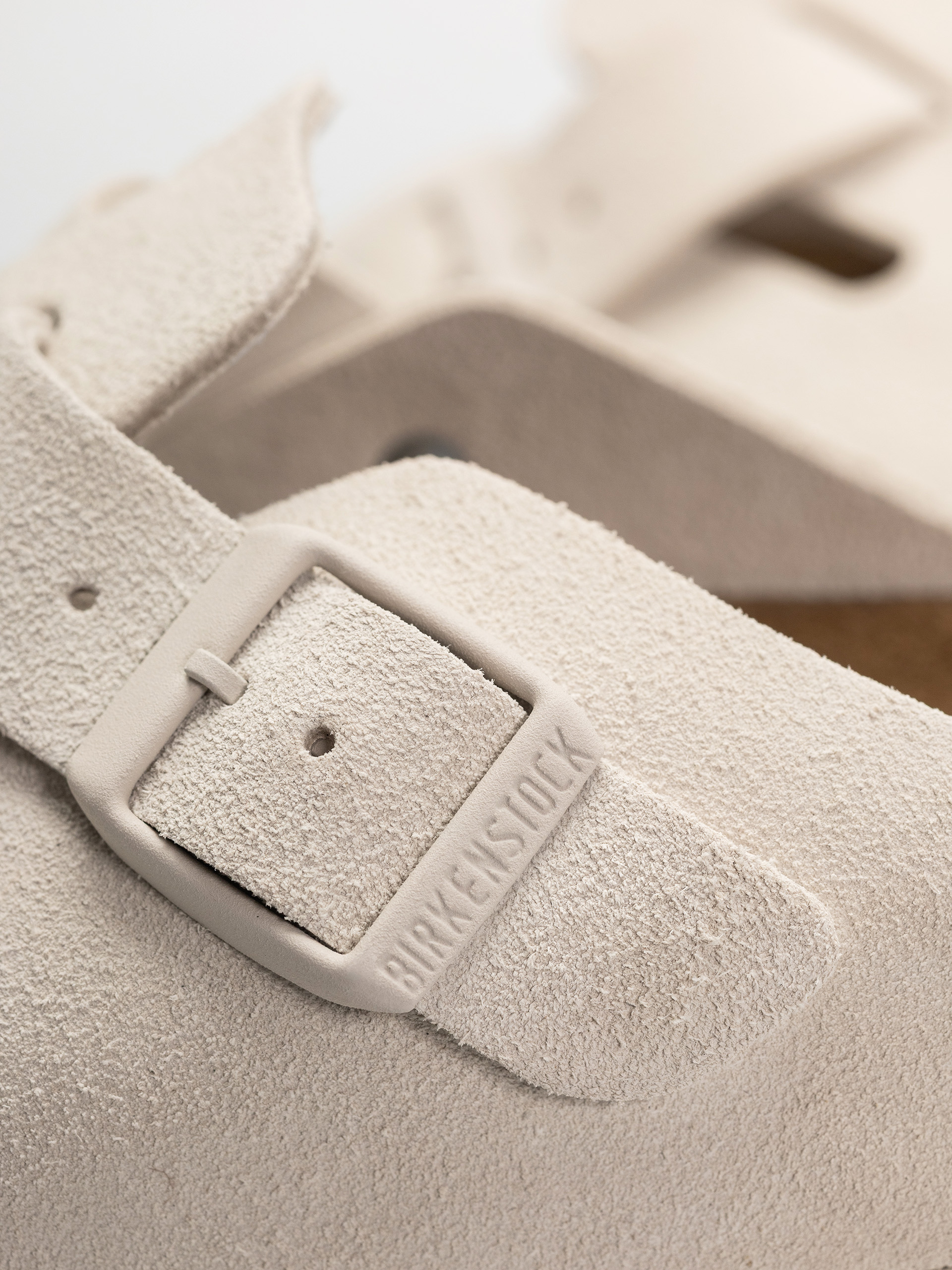 Șlapi Birkenstock Boston Suede Leather Narrow Wmn (antique white)