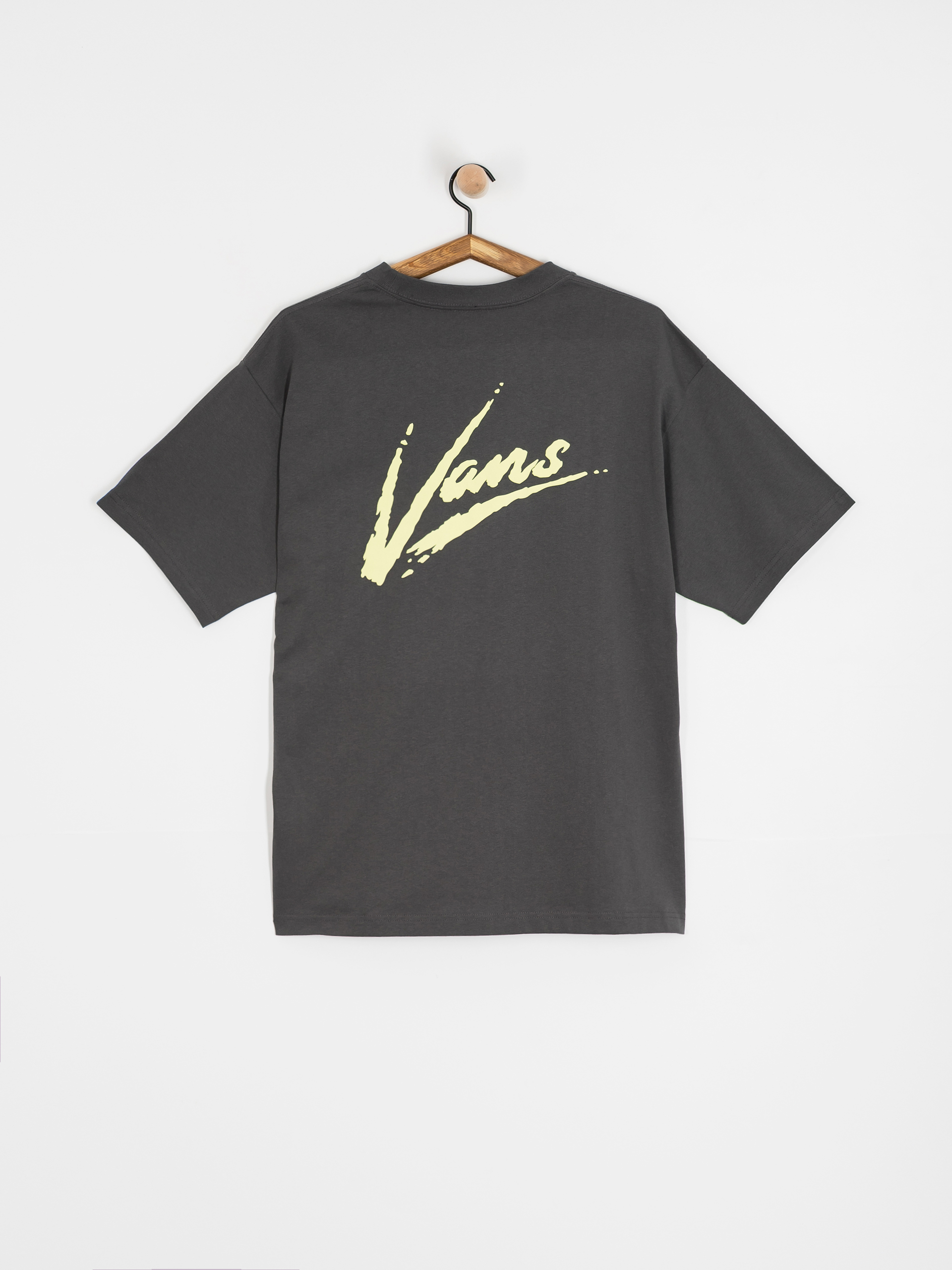 Tricou Vans Brush Script Loose (asphalt/shadow lime)