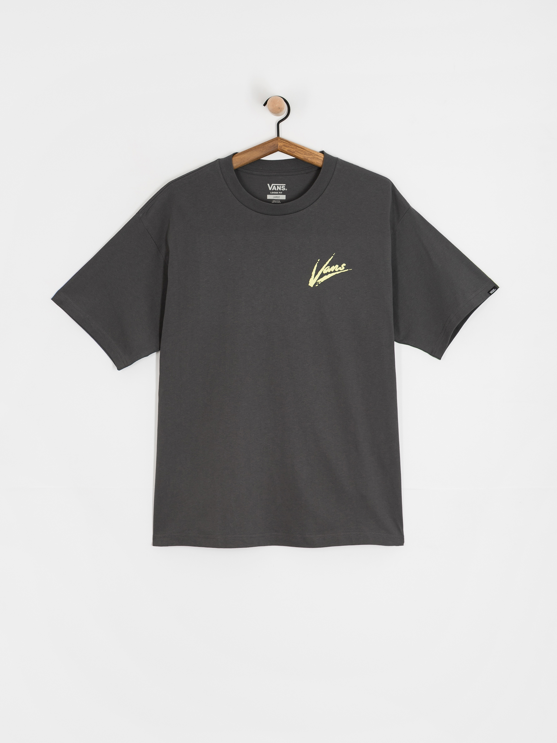 Tricou Vans Brush Script Loose (asphalt/shadow lime)