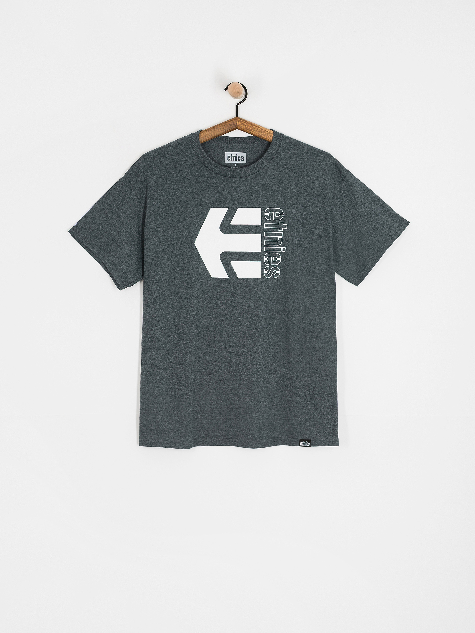 Tricou Etnies Corp Combo (dark grey/white)