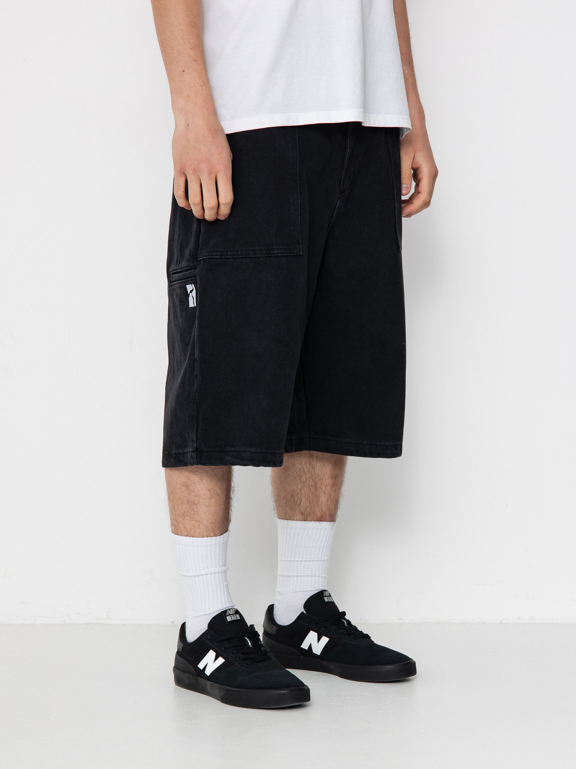 Pantaloni scurți Poetic Collective Painter (black denim)