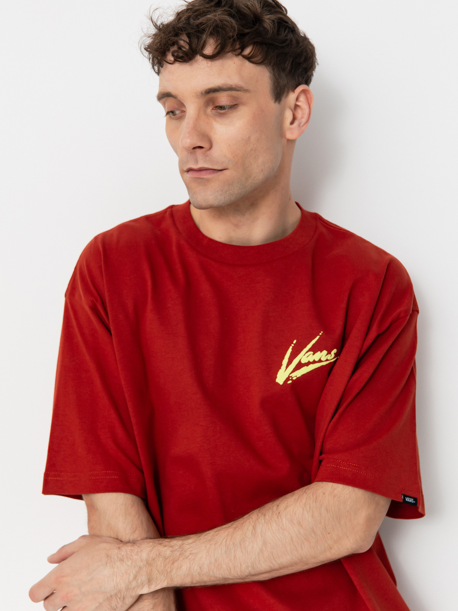 Tricou Vans Brush Script Loose (red ochre)