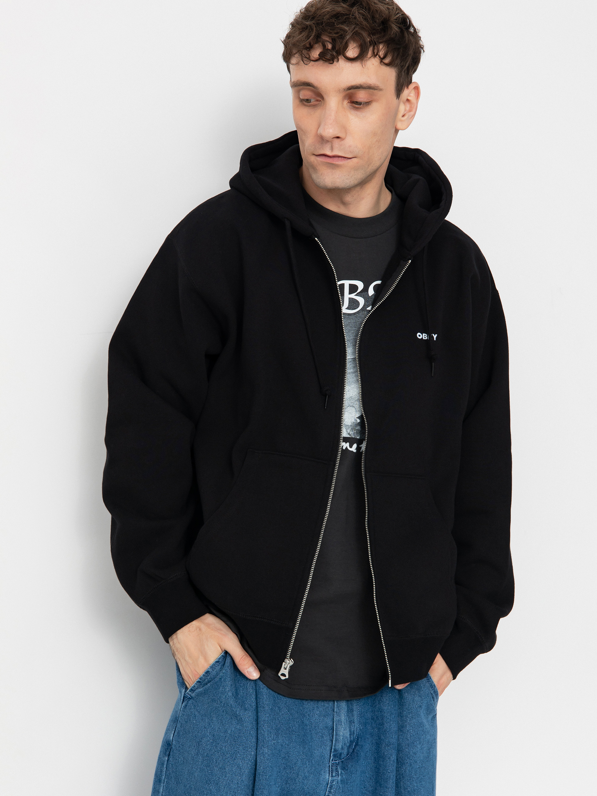 Hanorac cu glugă OBEY Established Works Bold ZHD (black)