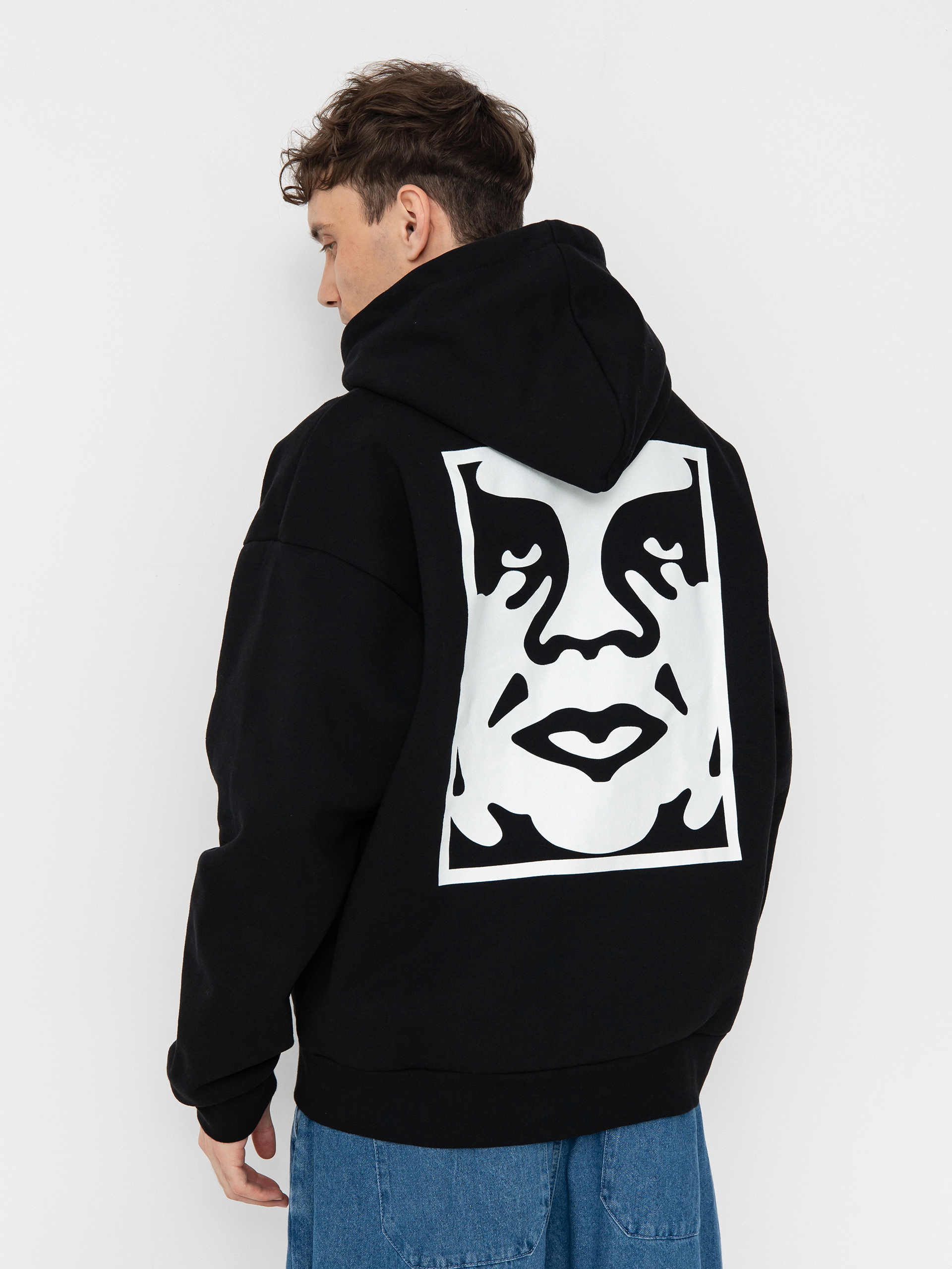 Hanorac cu glugă OBEY Bold Icon Extra Heavy HD (black)